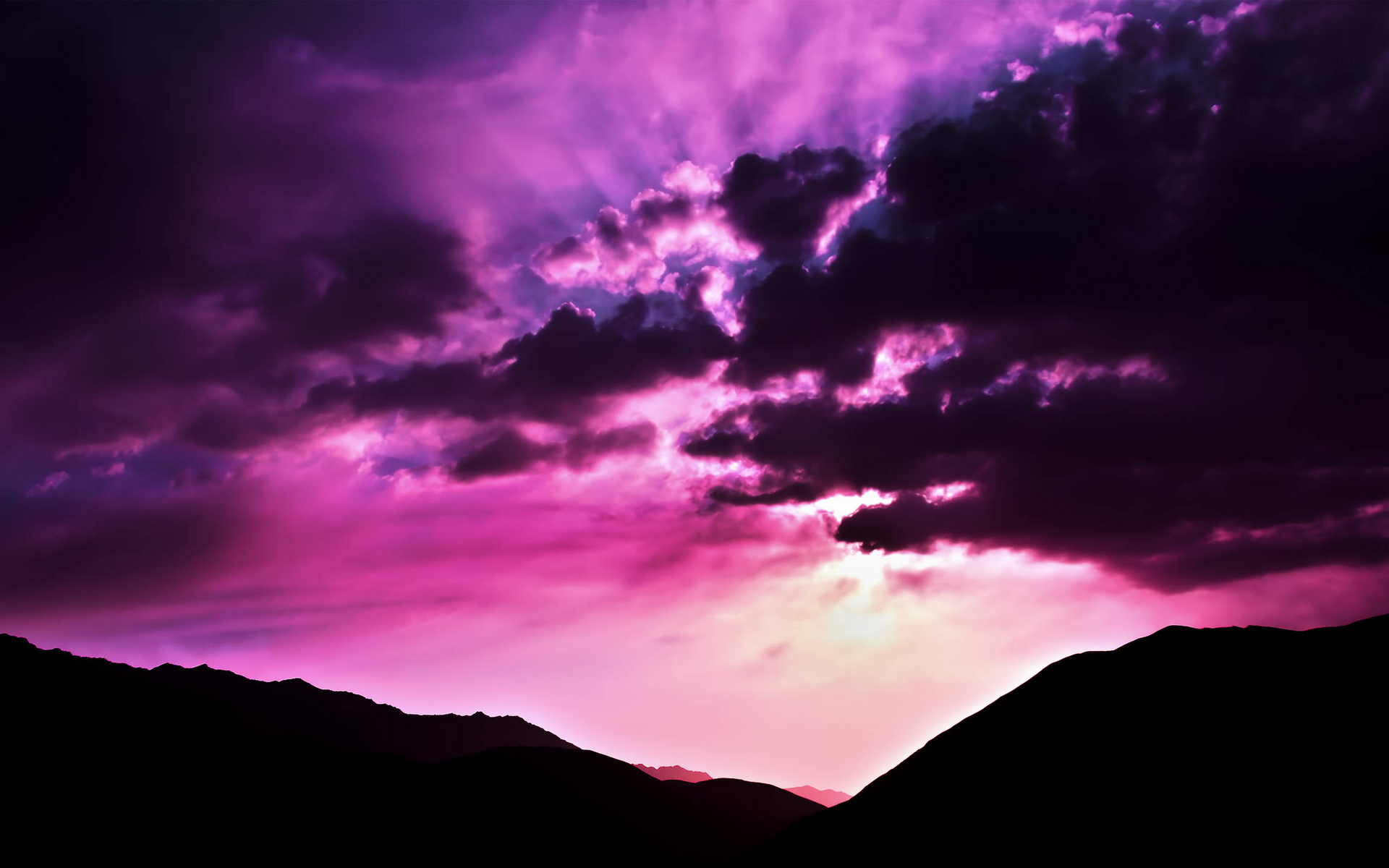 Обои фиолетовый облака закат на рабочий стол