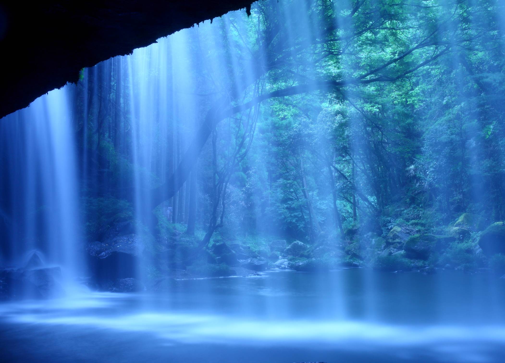 Wallpapers Nabegataki-Falls Kumamoto Japan on the desktop