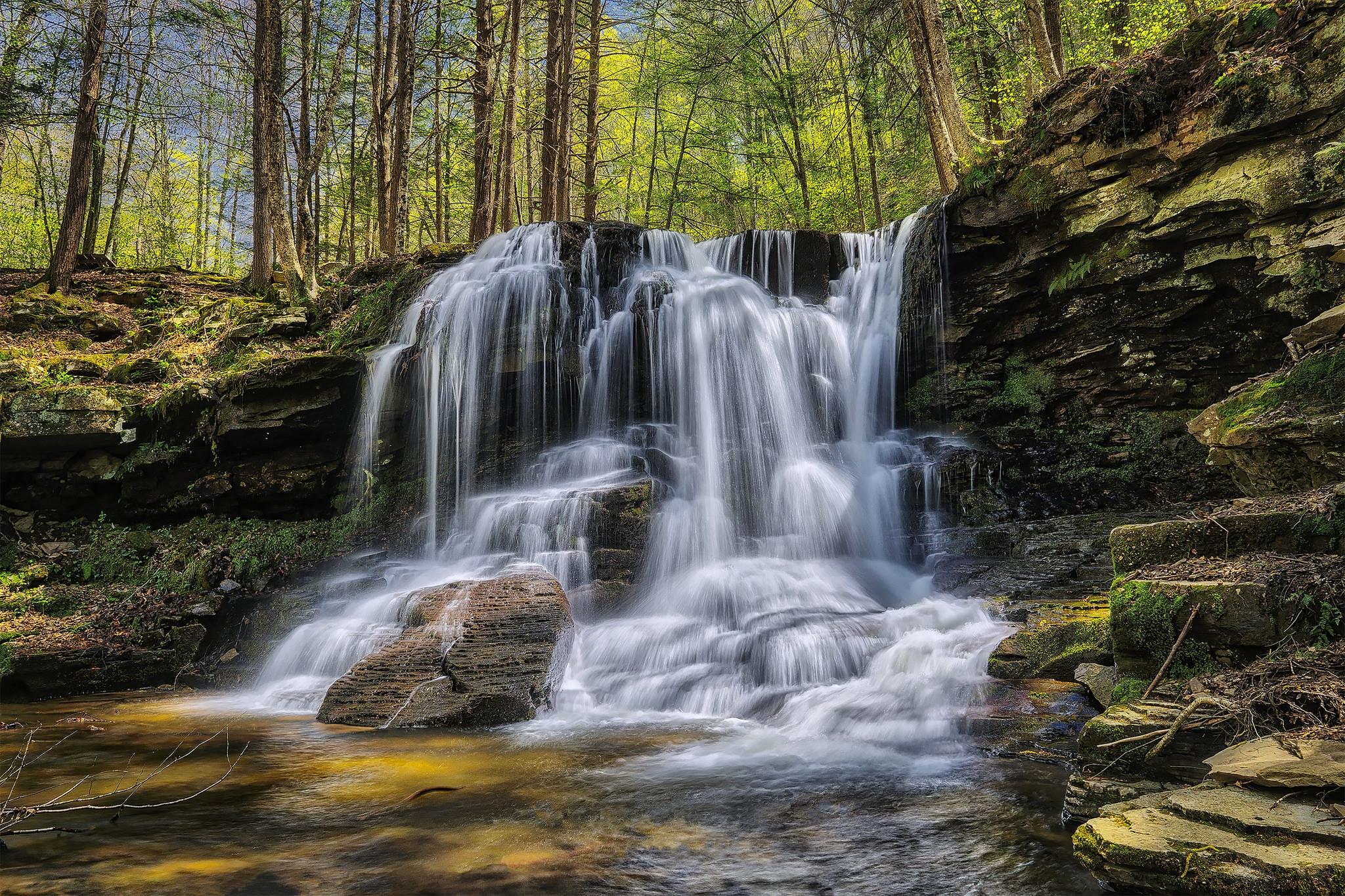 Обои Пенсильвания скалы Ricketts Glen State Park на рабочий стол