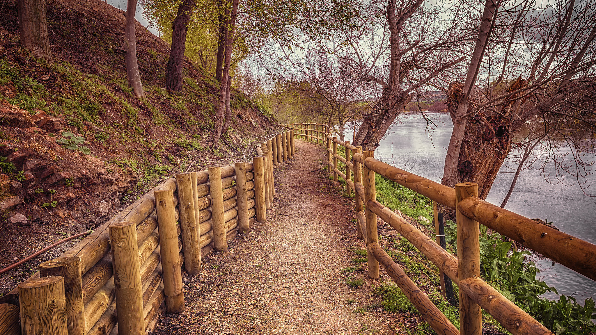 Wallpapers Camino de Malpica Spain river on the desktop