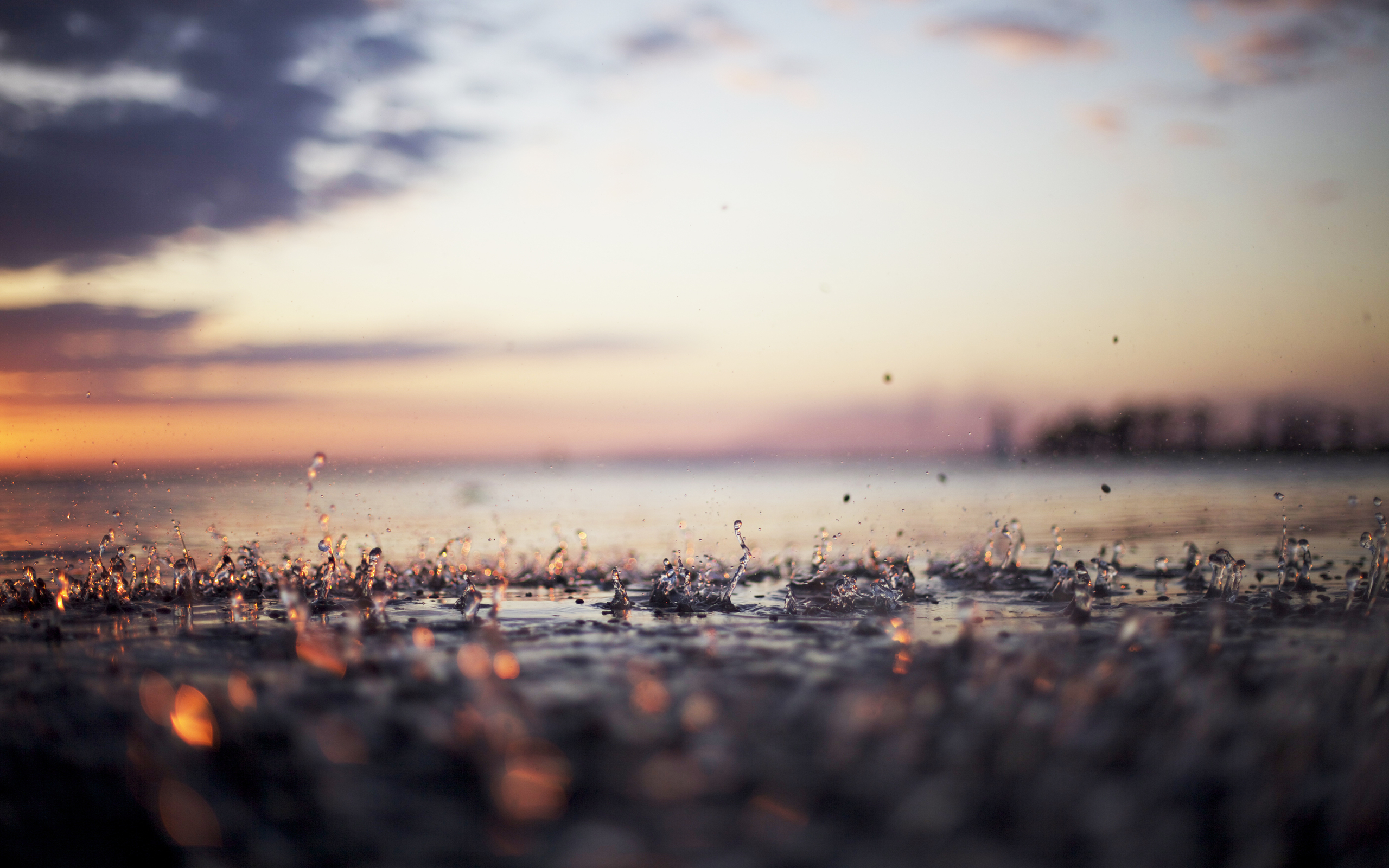 Wallpapers sea rain drops of rain on the desktop