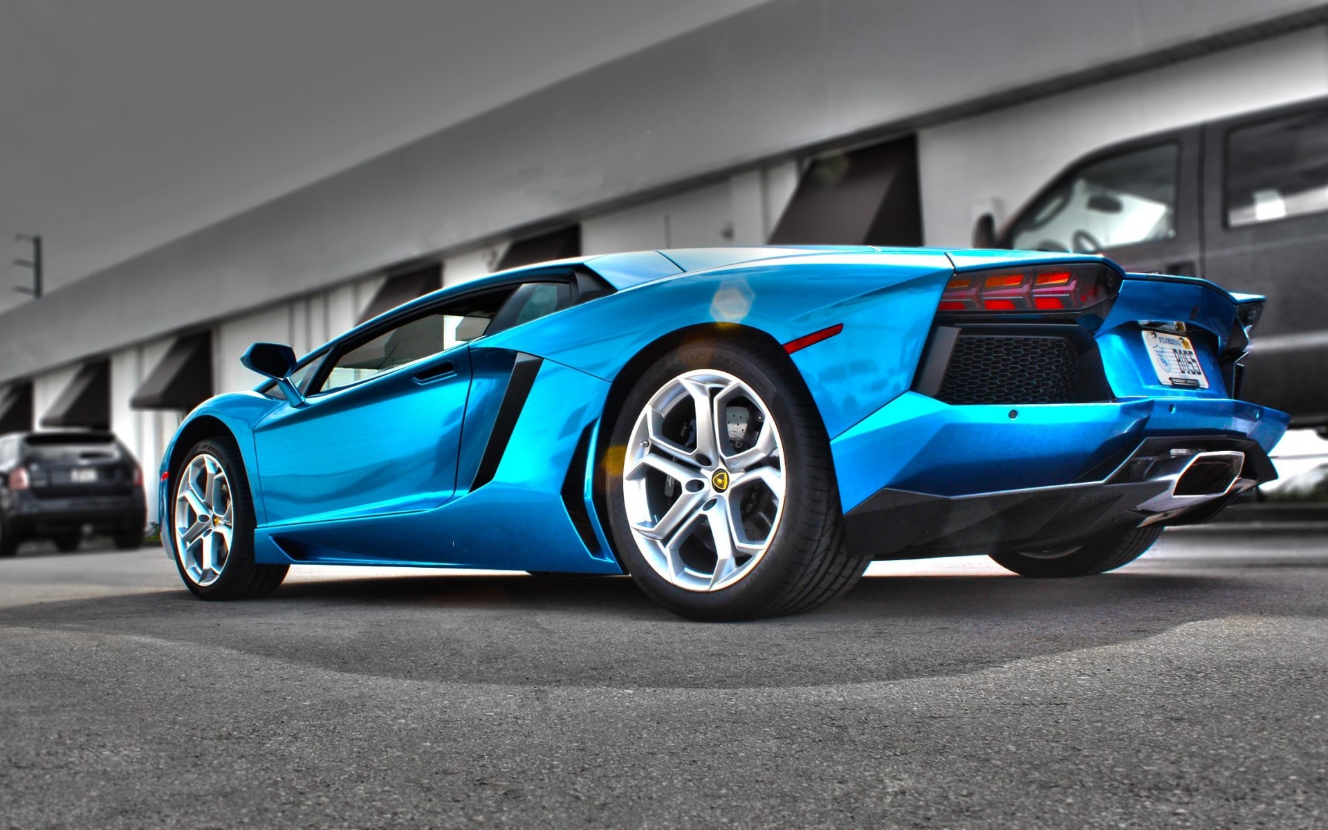 Wallpapers lamborghini blue lights on the desktop