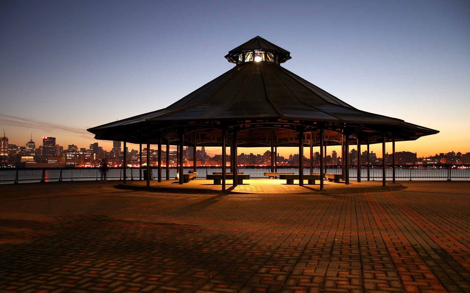 Wallpapers embankment river gazebo on the desktop