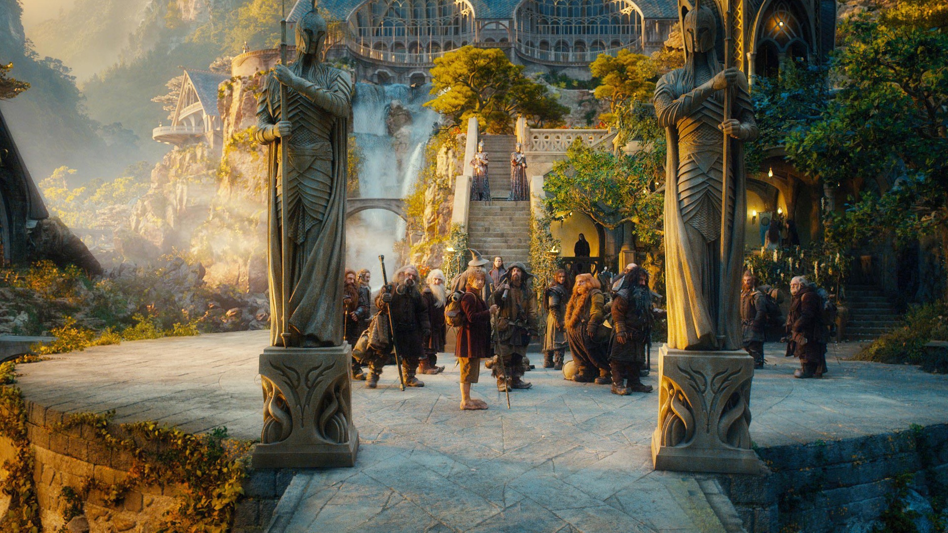 Wallpapers lord of the rings hobbits statues on the desktop