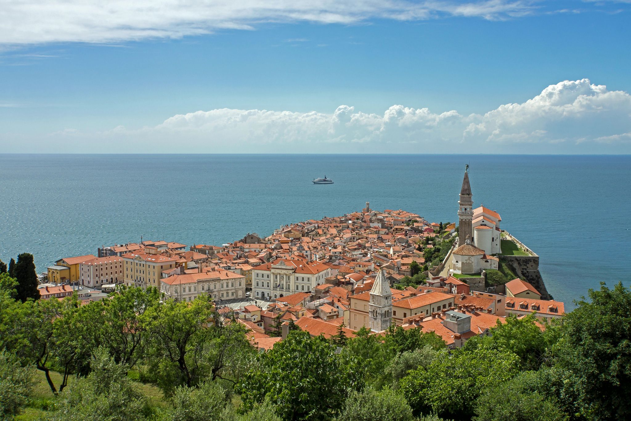 Wallpapers city piran houses on the desktop