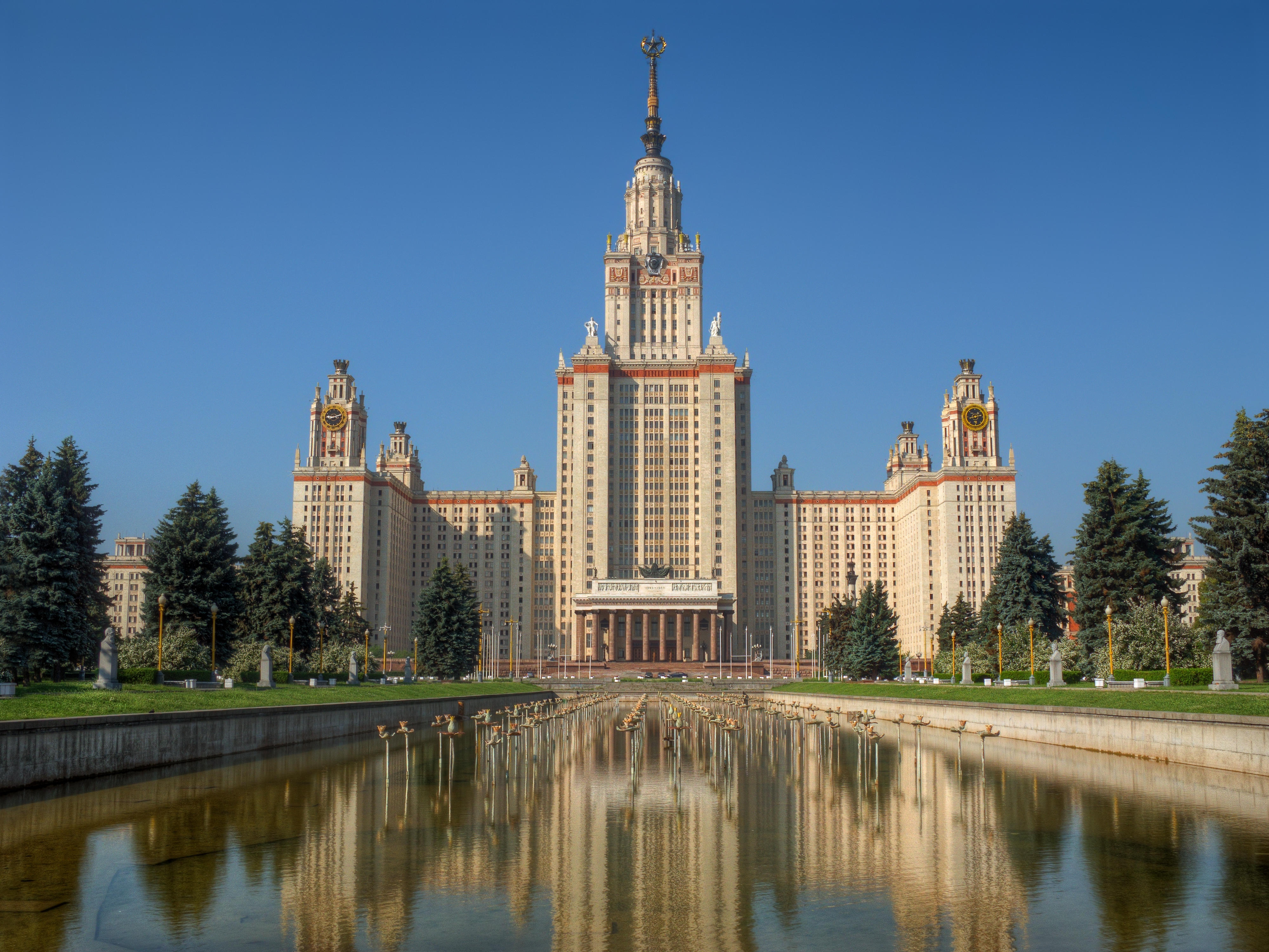 Wallpapers Russian Lomonosov Moscow State University city on the desktop