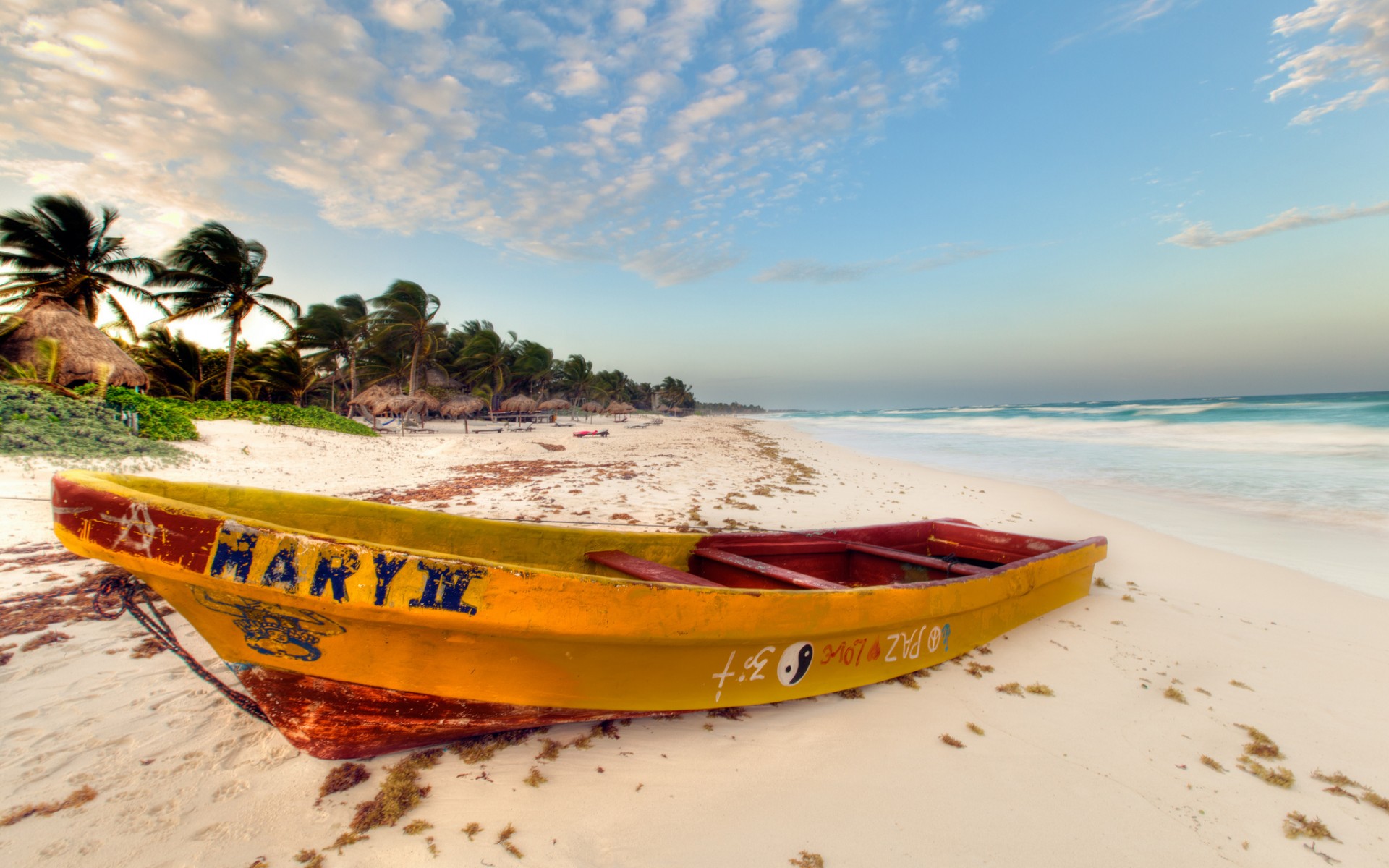 Wallpapers boat inscriptions shore on the desktop