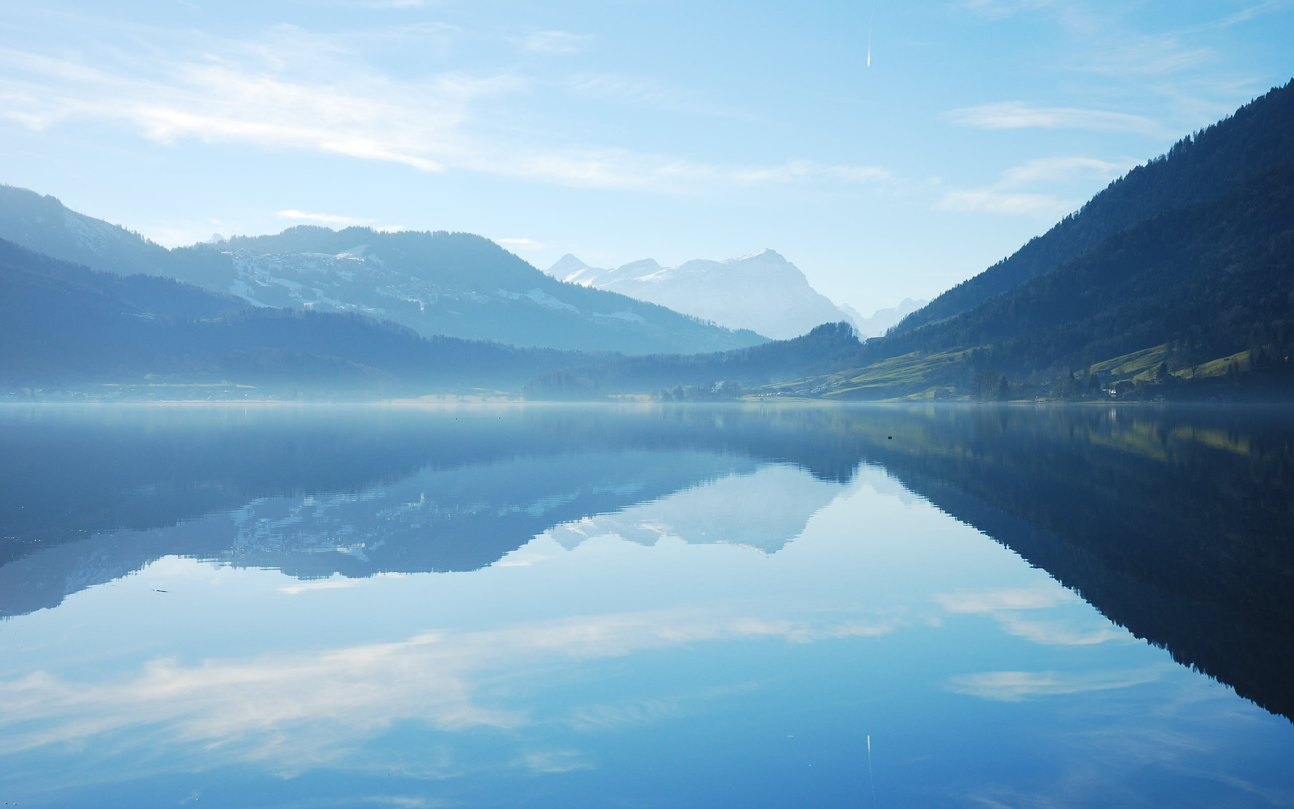 Wallpapers lake mountains hills on the desktop