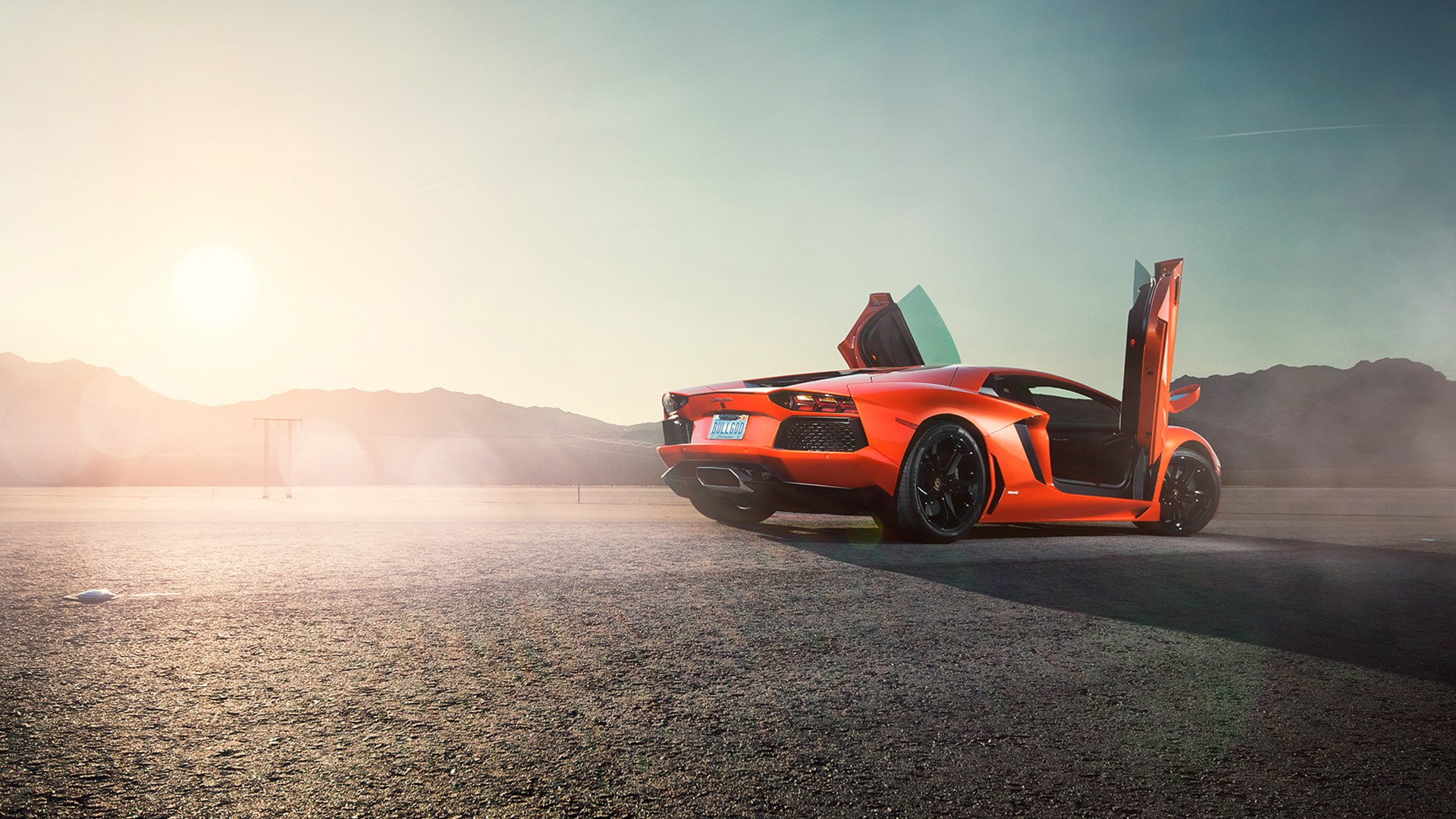 Wallpapers lamborghini orange doors up on the desktop