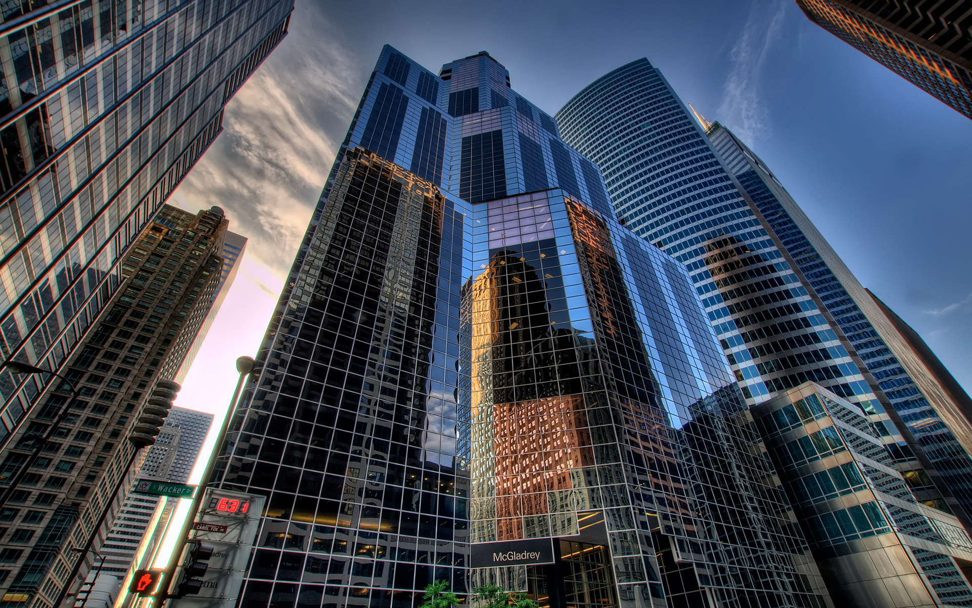 Wallpapers skyscrapers glass reflection on the desktop