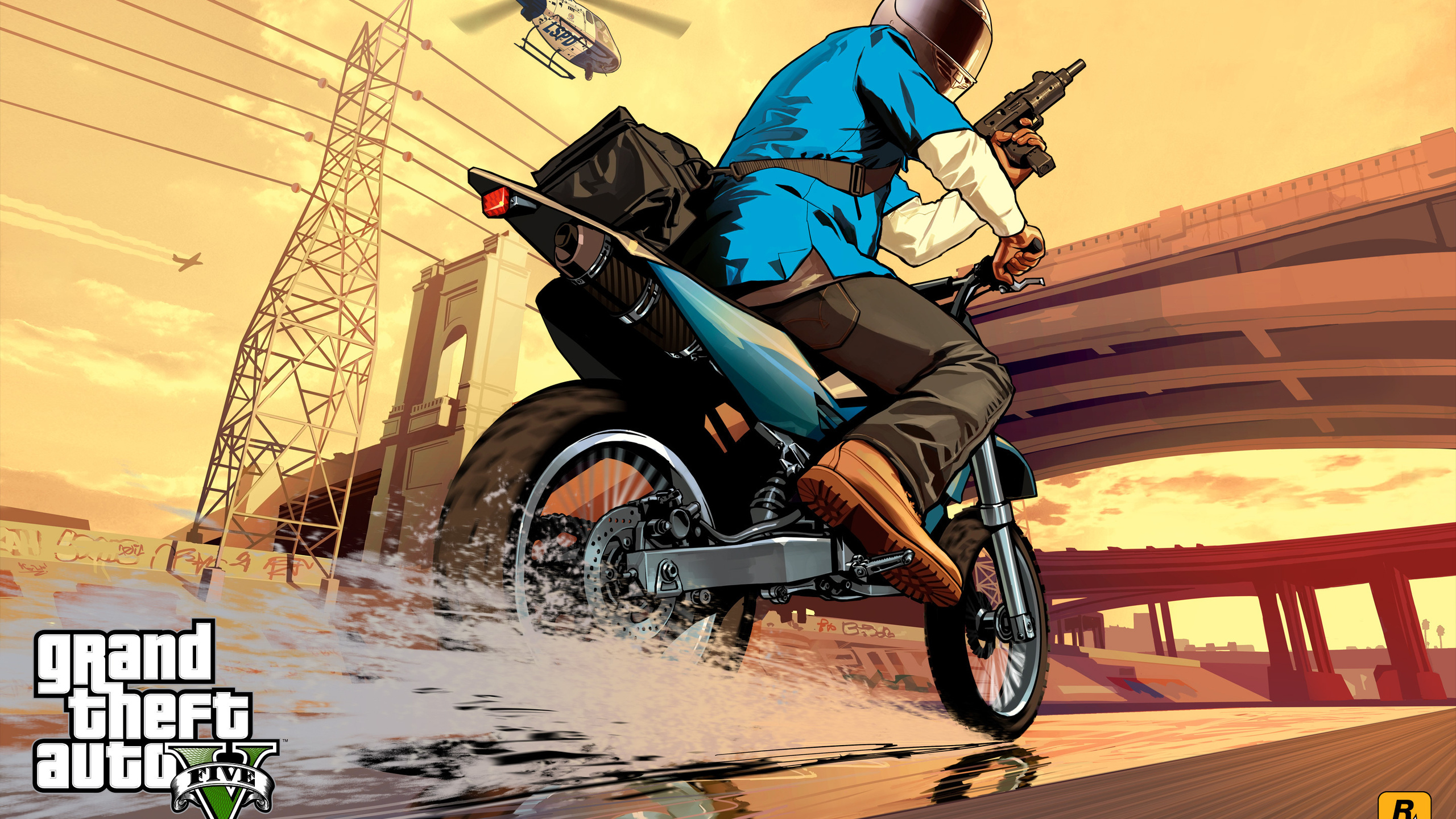 Wallpapers gta 5 motorcycle road on the desktop