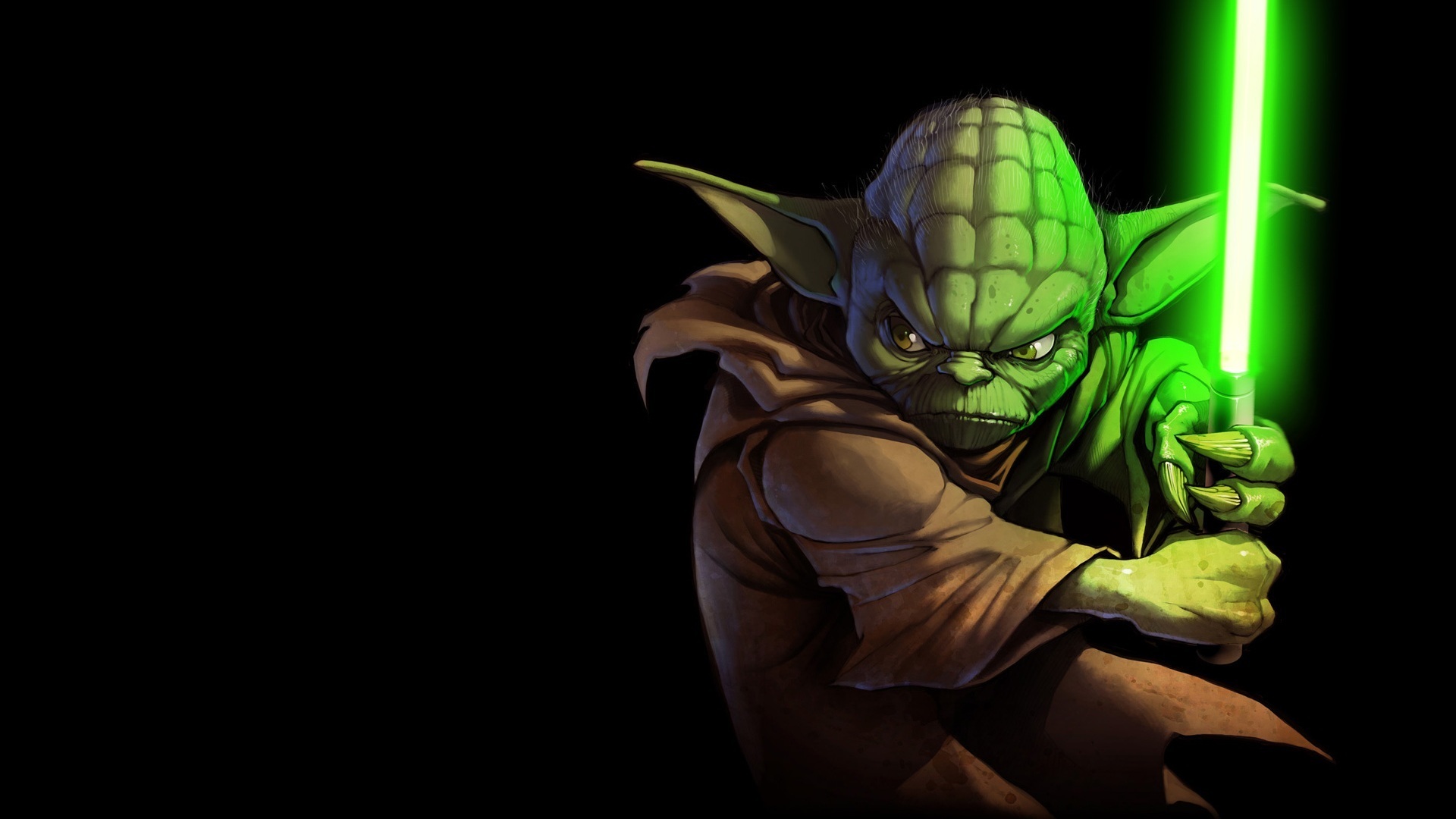 Wallpapers yoda iodine sword on the desktop