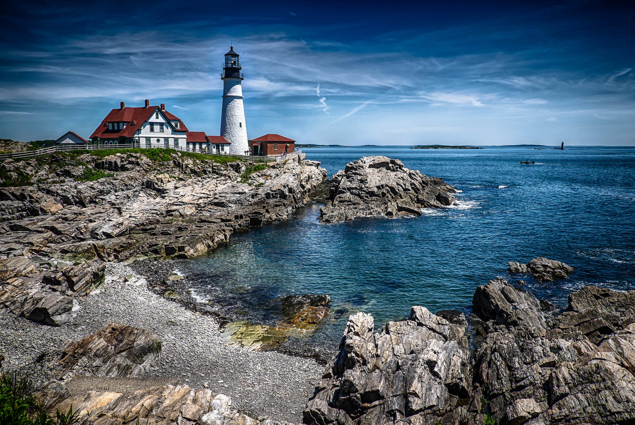 Обои Portland Head Light Маяк Портланд Хед Мейн на рабочий стол