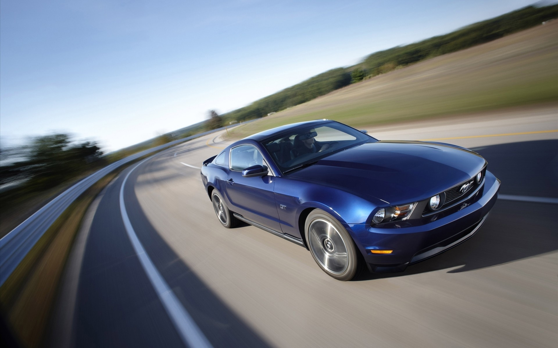 Wallpapers Ford Mustang Blue Driver on the desktop