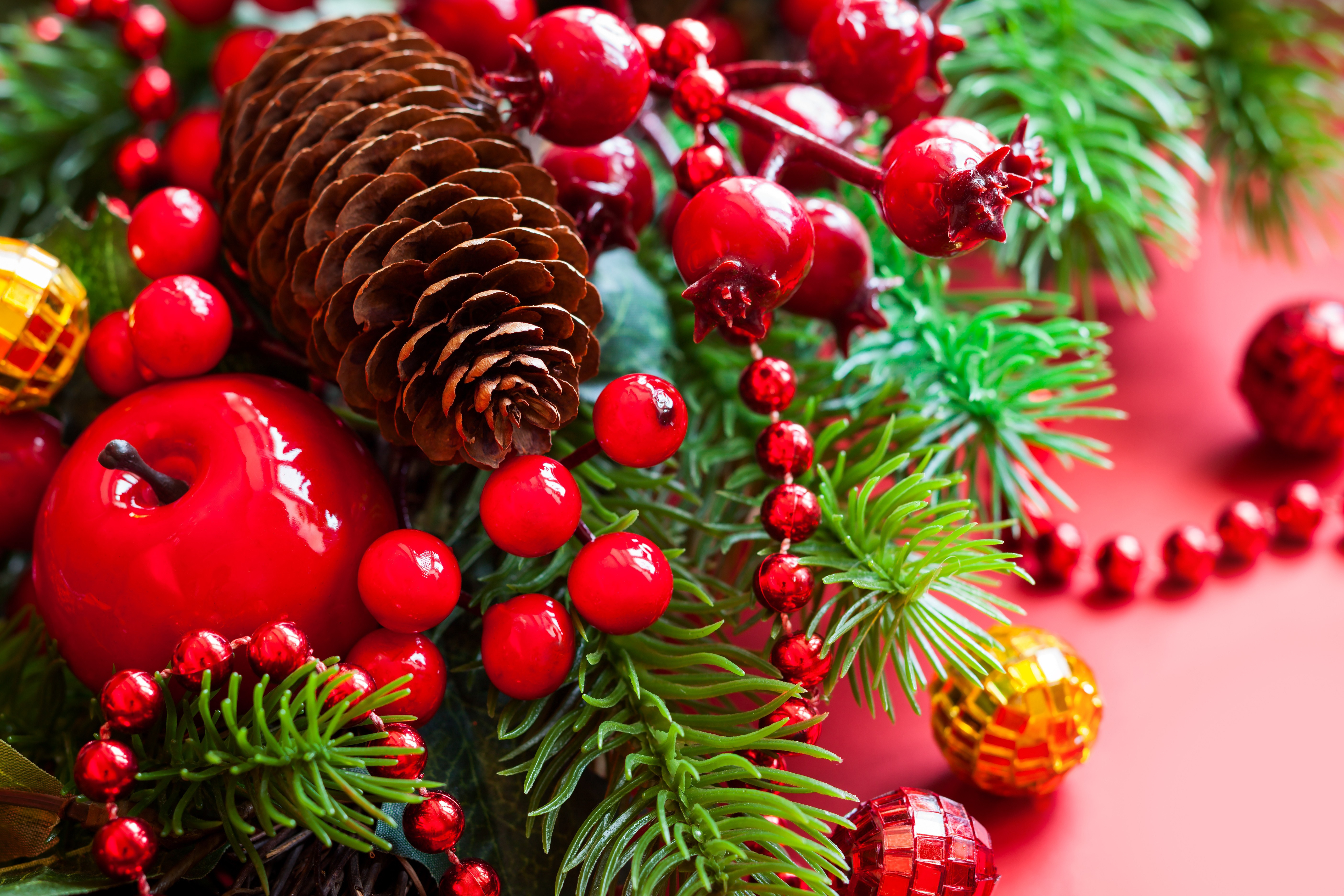 Wallpapers Christmas tree cones tinsel on the desktop