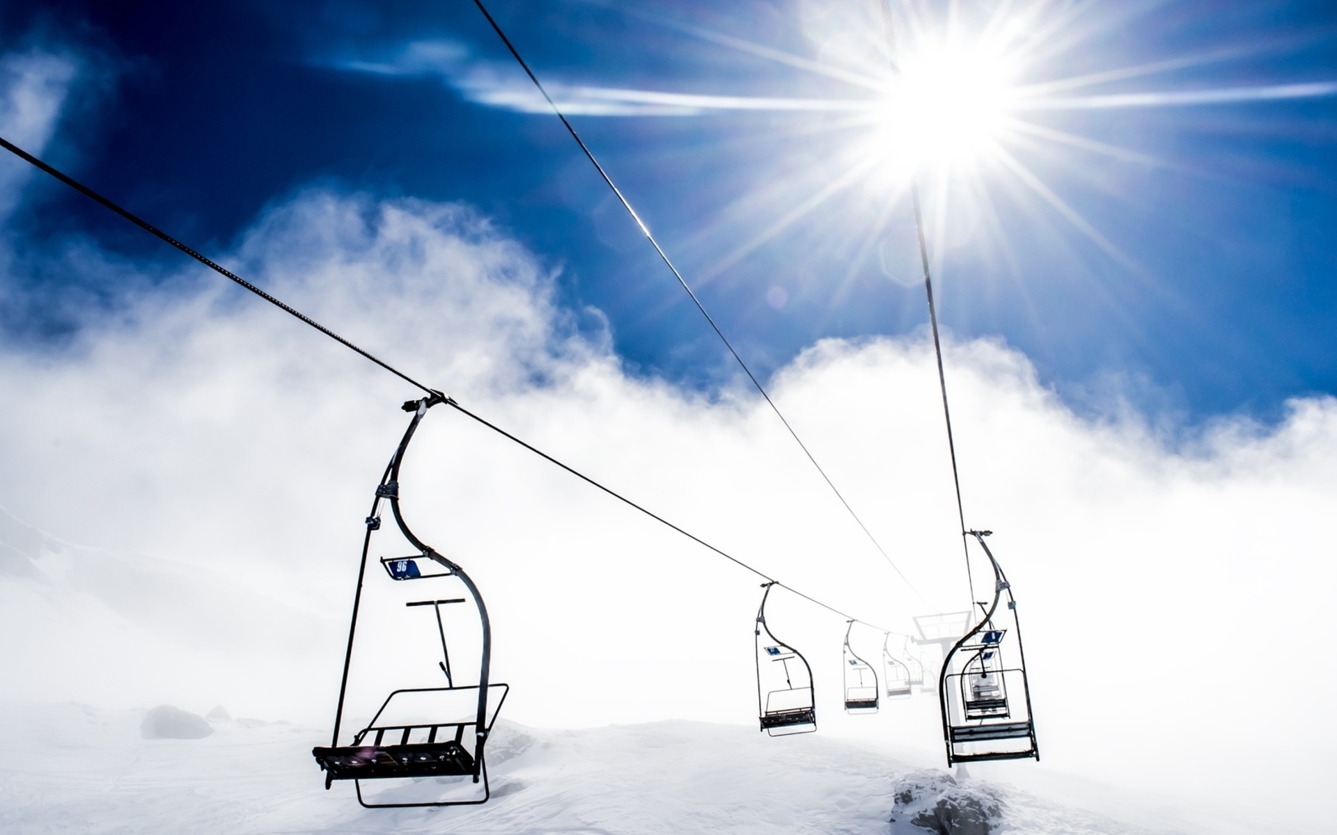 Wallpapers mountains rope benches on the desktop