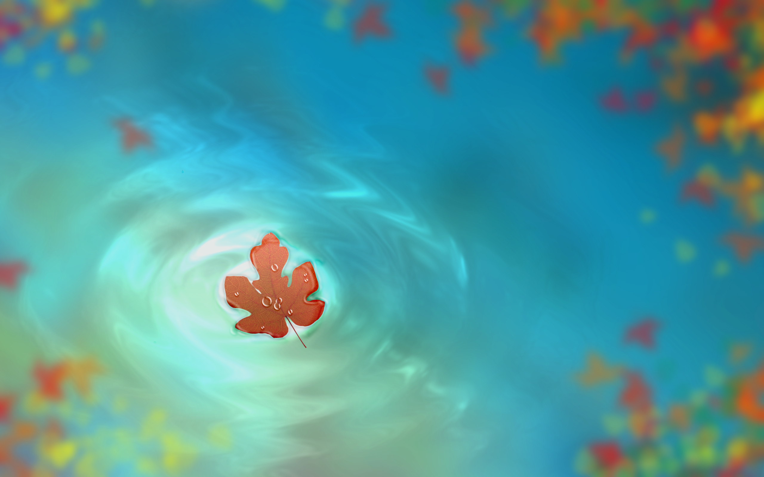 Wallpapers autumn leaf water on the desktop