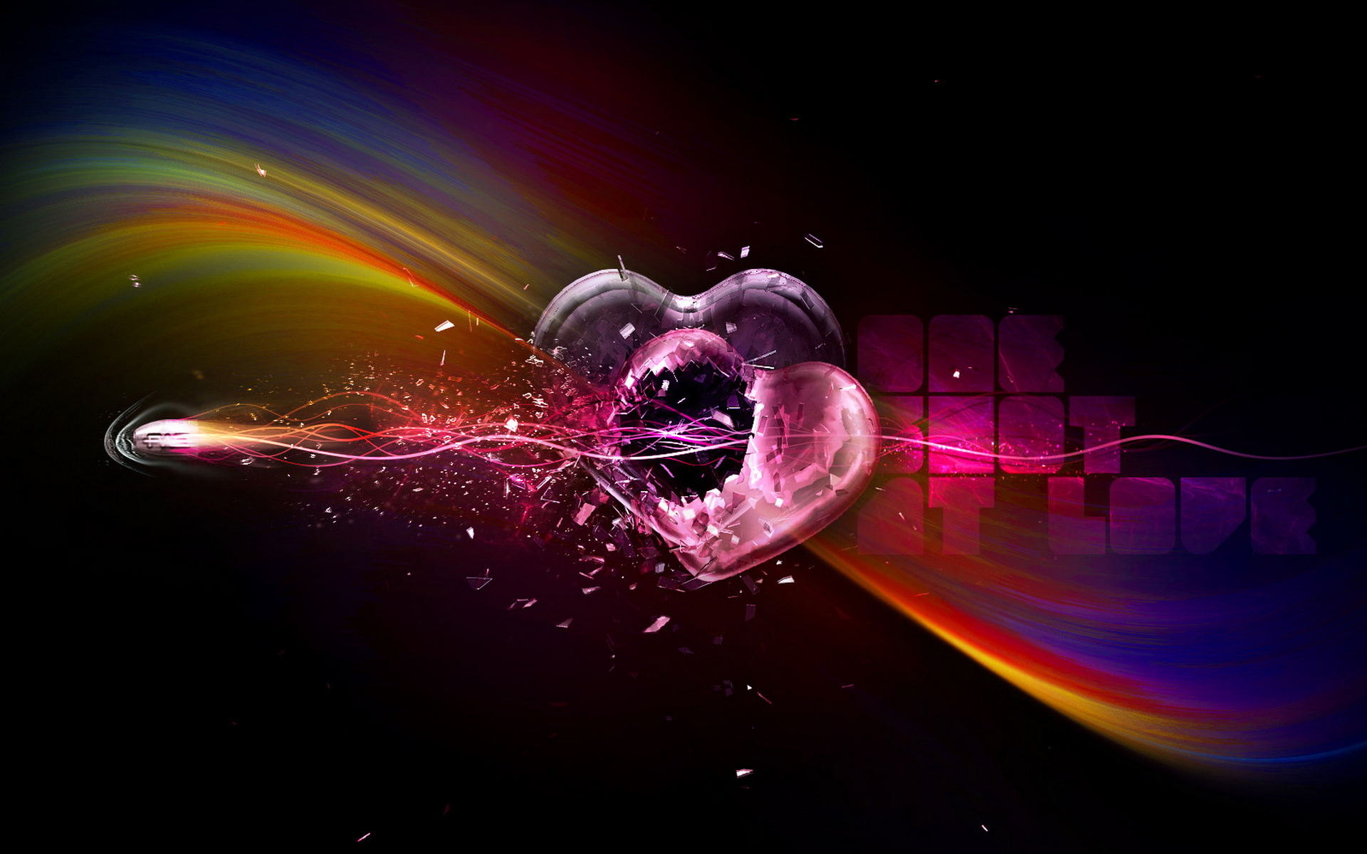 Wallpapers splinters rainbow heart on the desktop