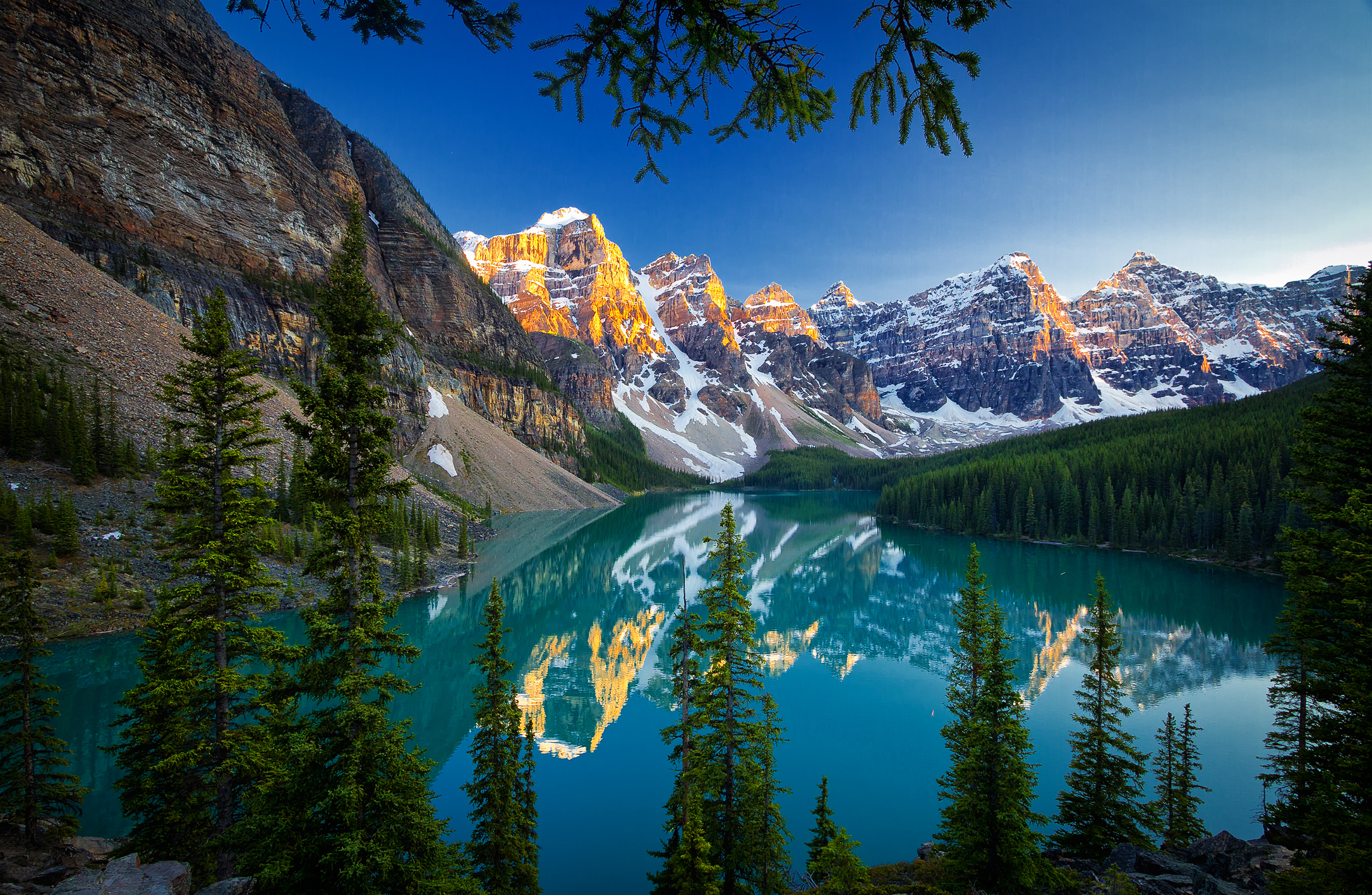 Wallpapers landscape trees Moraine Lake on the desktop