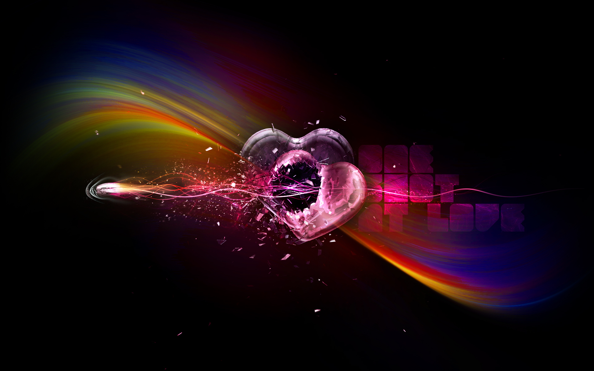 Wallpapers heart broken arrow on the desktop