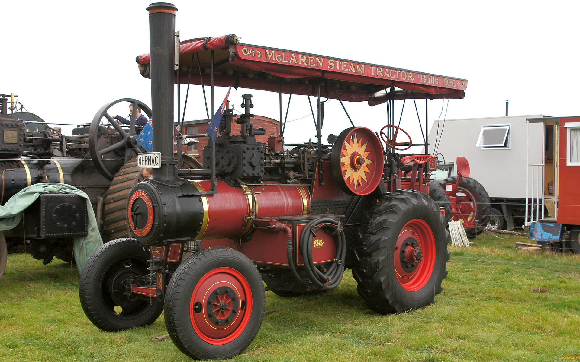 Wallpapers tractor locomotive pipe on the desktop