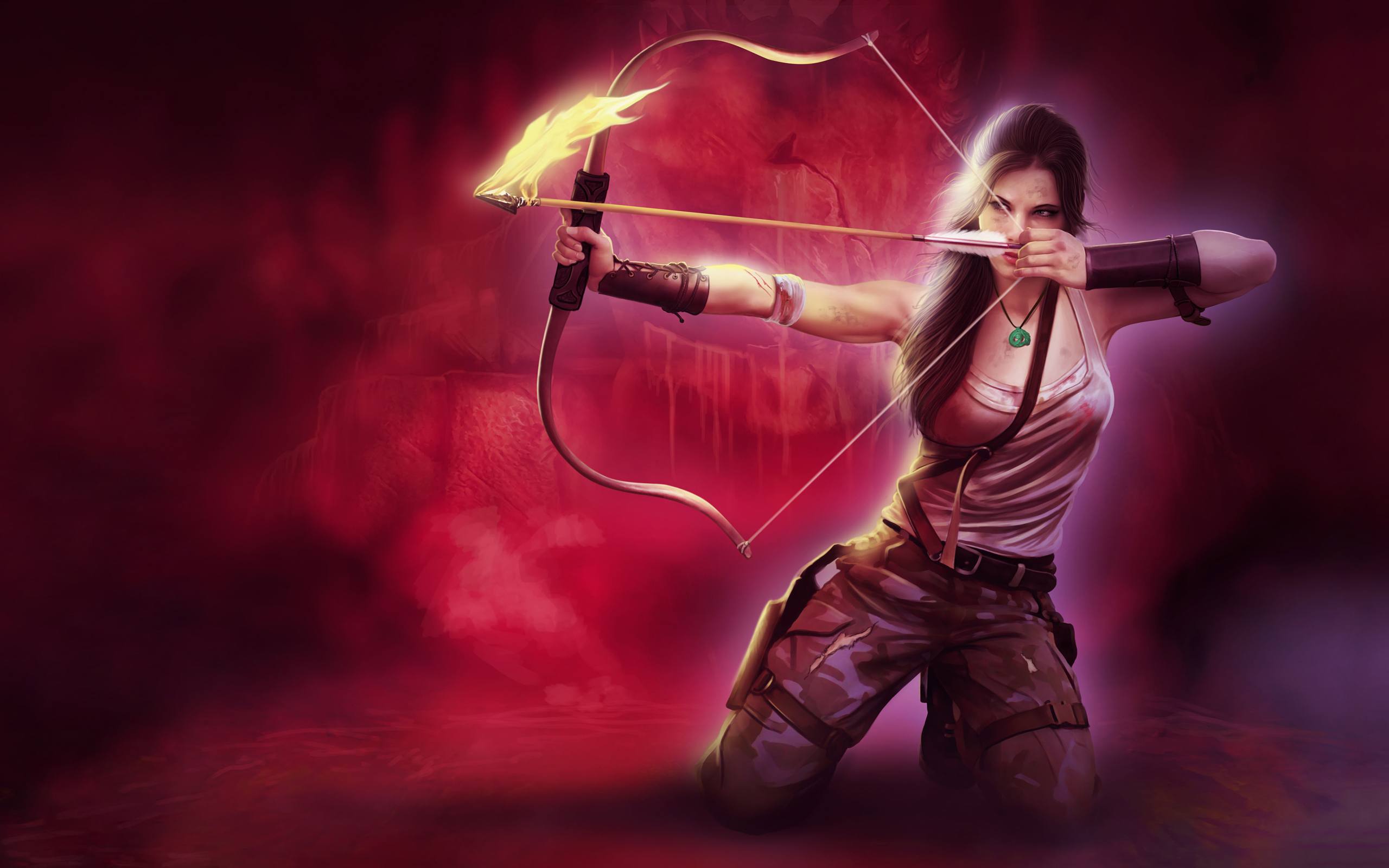 Wallpapers games Lara Croft bow on the desktop