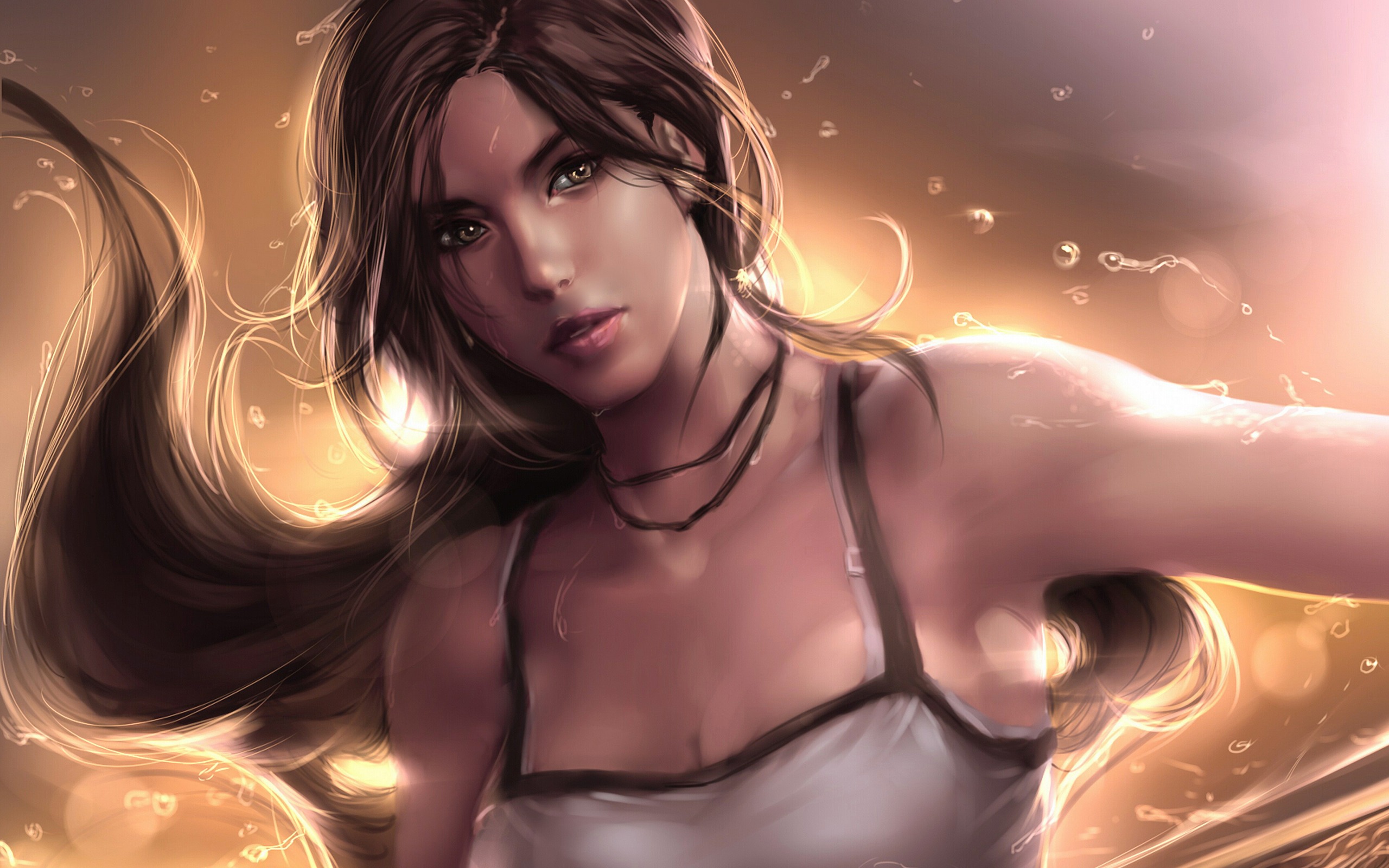 Wallpapers tomb raider lara croft drops on the desktop