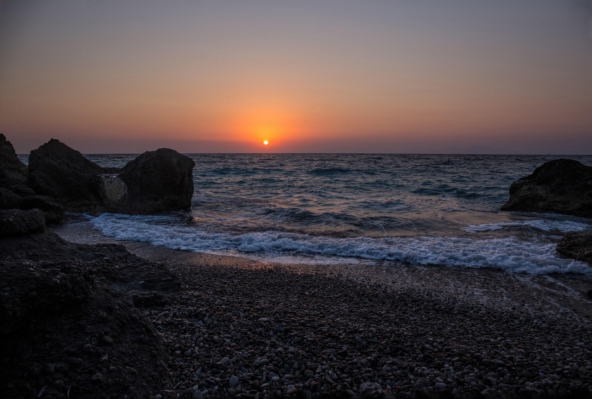 Wallpapers sea sunny sunset landscape on the desktop