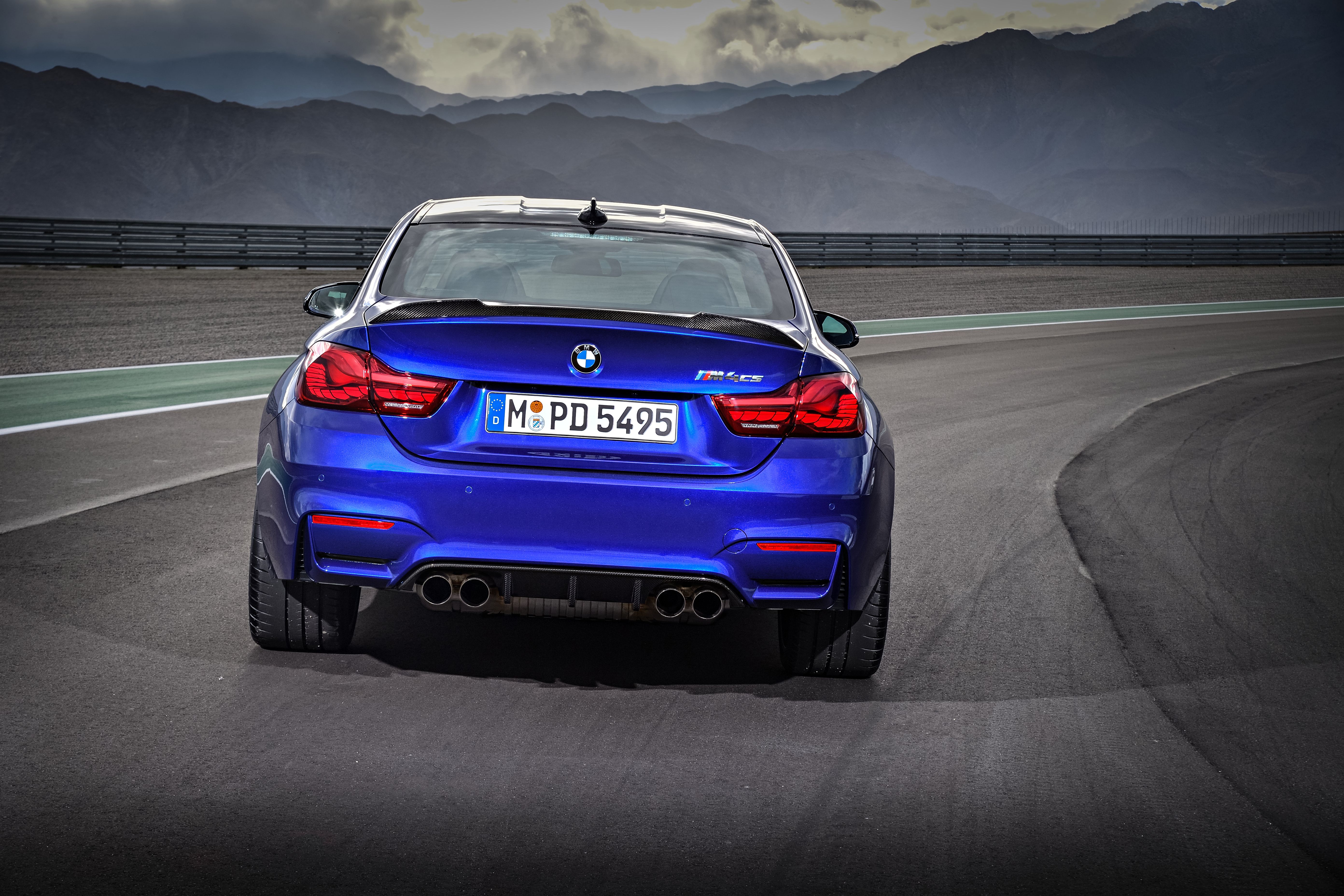 Wallpapers BMW M4 CS rear end blue car on the desktop