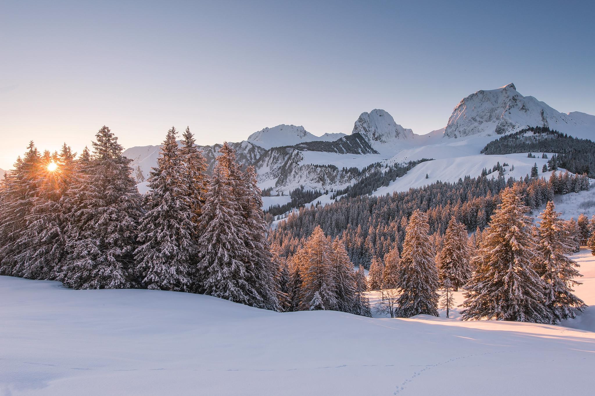 Wallpapers landscape winter mountains on the desktop