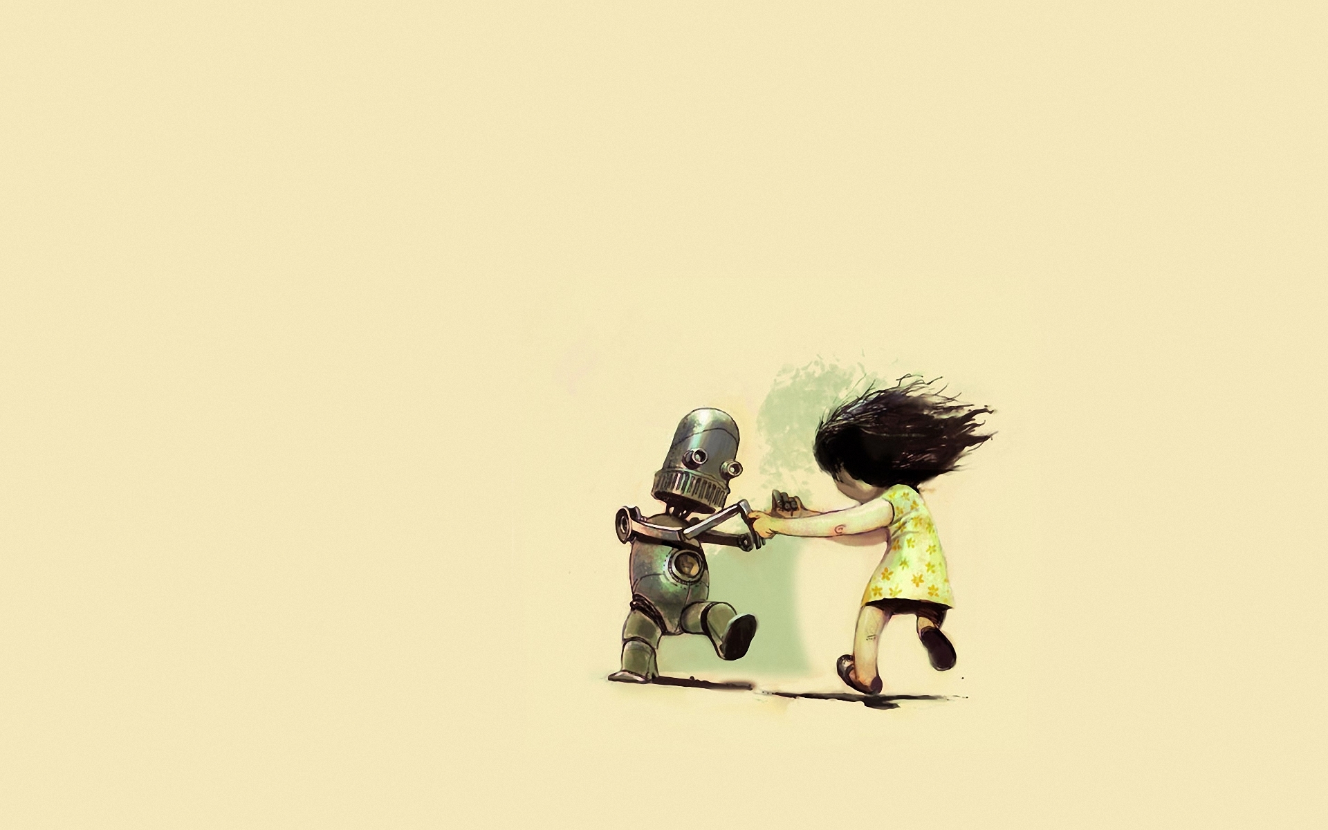 Wallpapers girl dance robot on the desktop