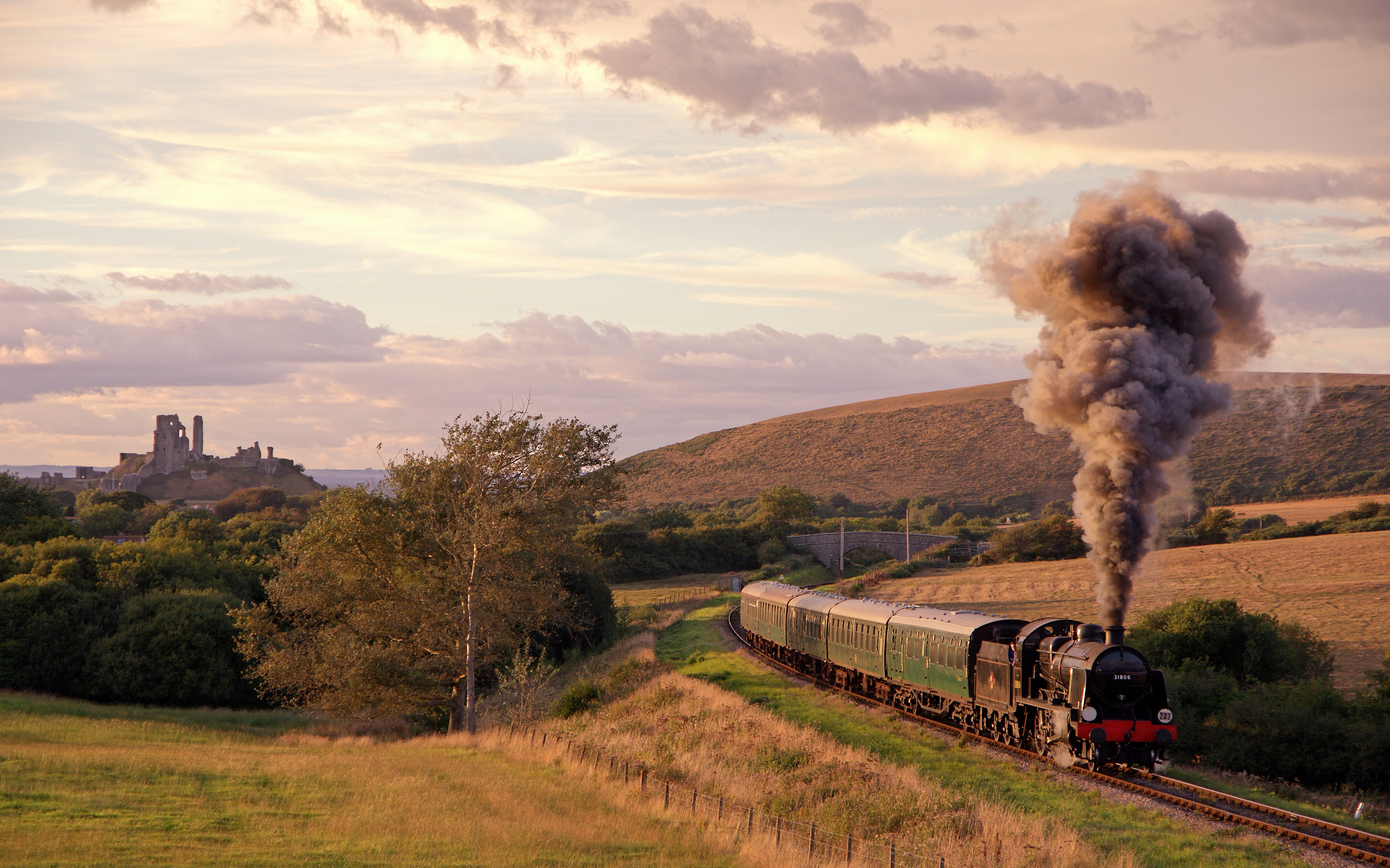 Wallpapers locomotive wagons smoke on the desktop