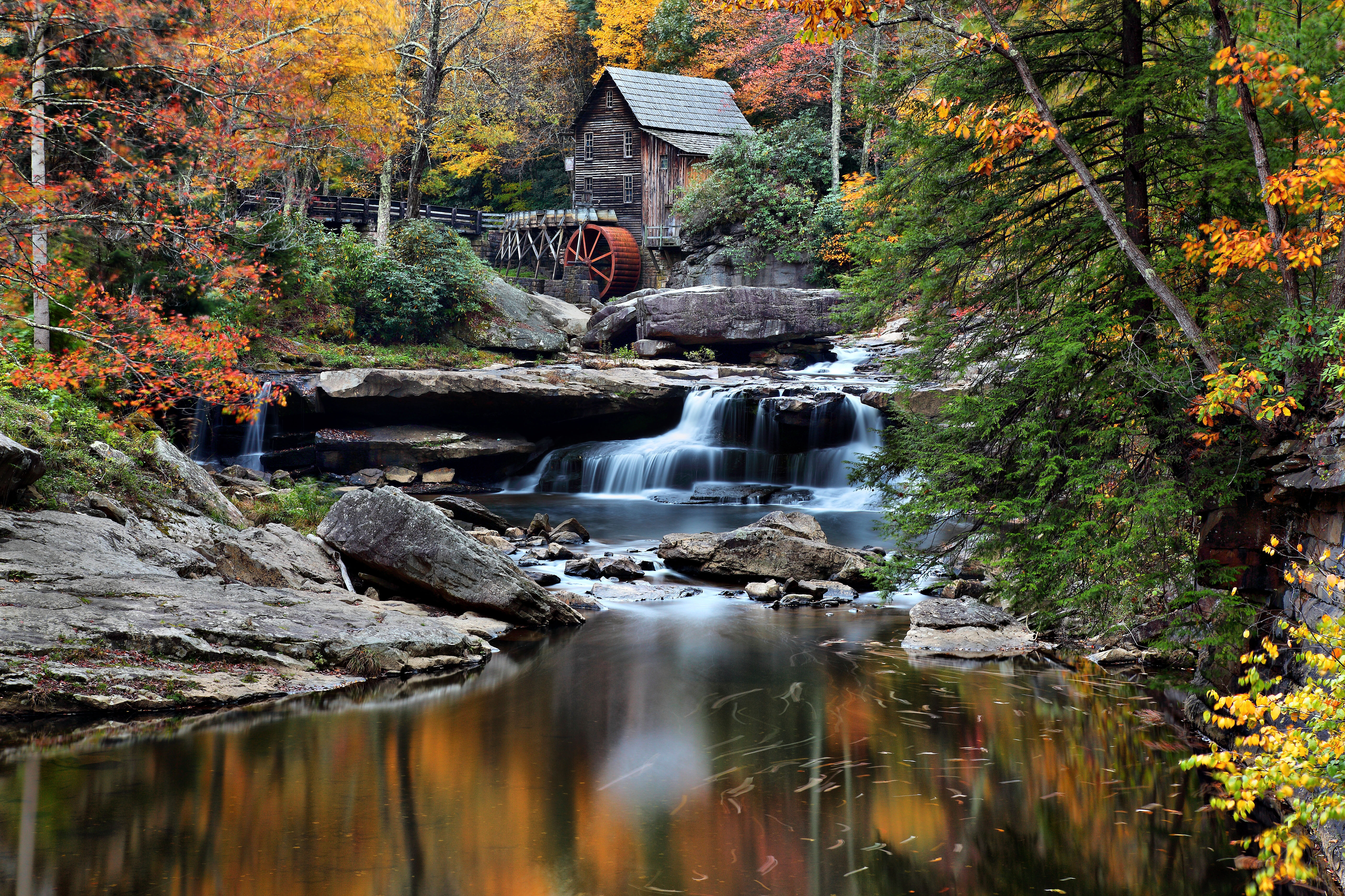 Wallpapers landscape rocks watermill on the desktop