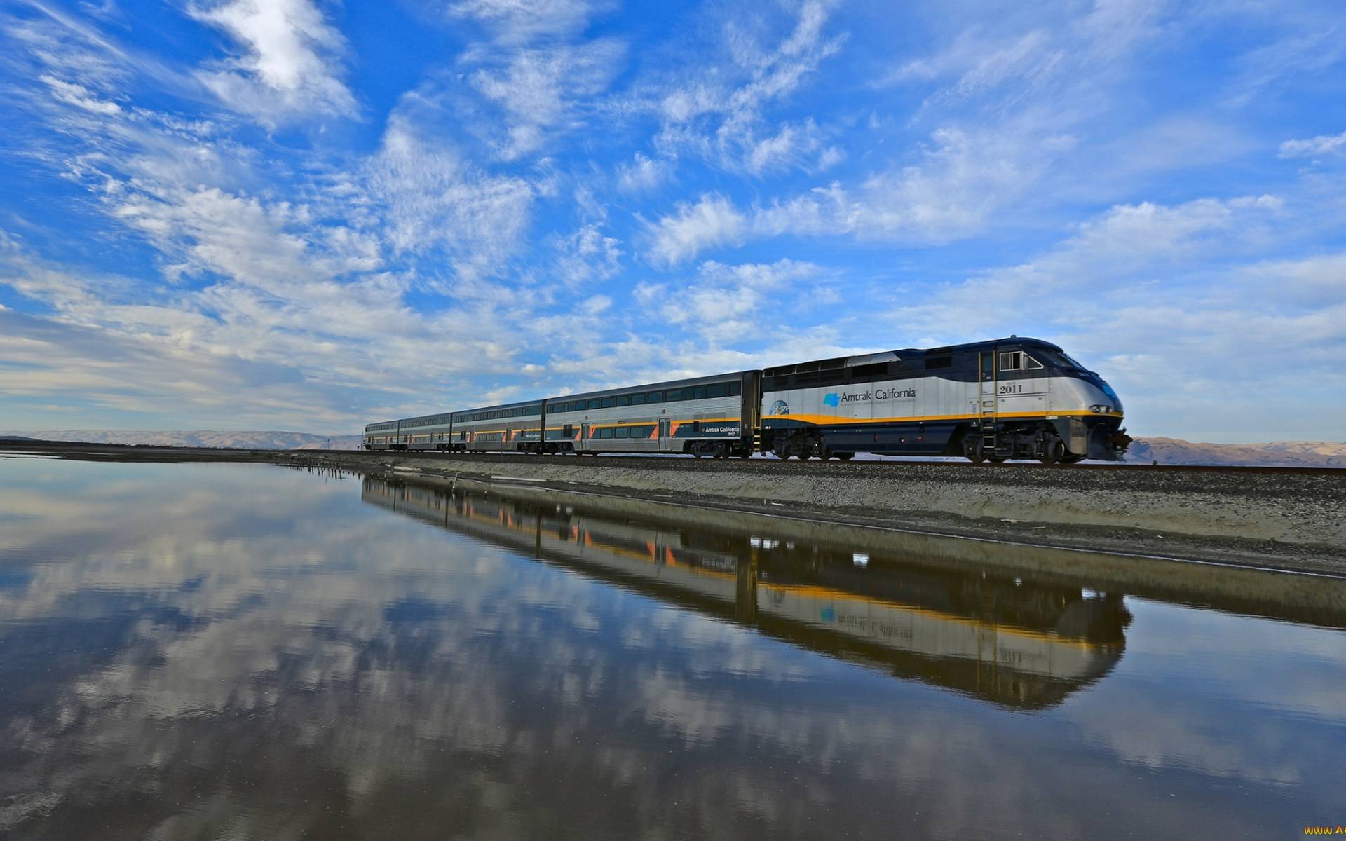 Wallpapers water reflection railway on the desktop