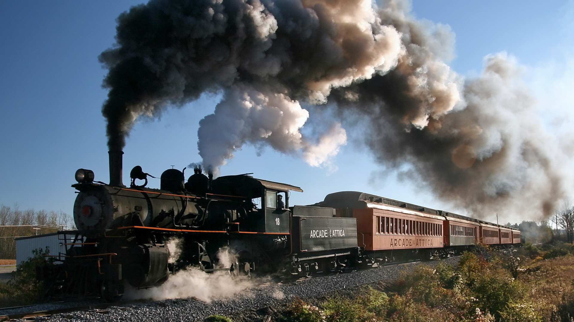 Wallpapers locomotive pipe smoke on the desktop