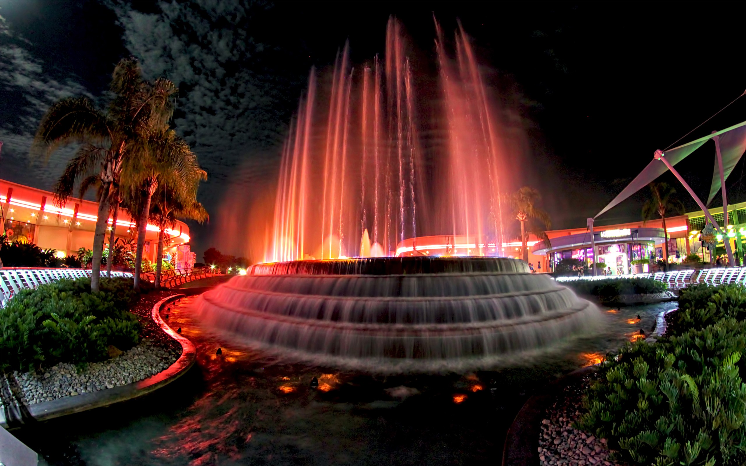 Wallpapers fountain evening sky on the desktop