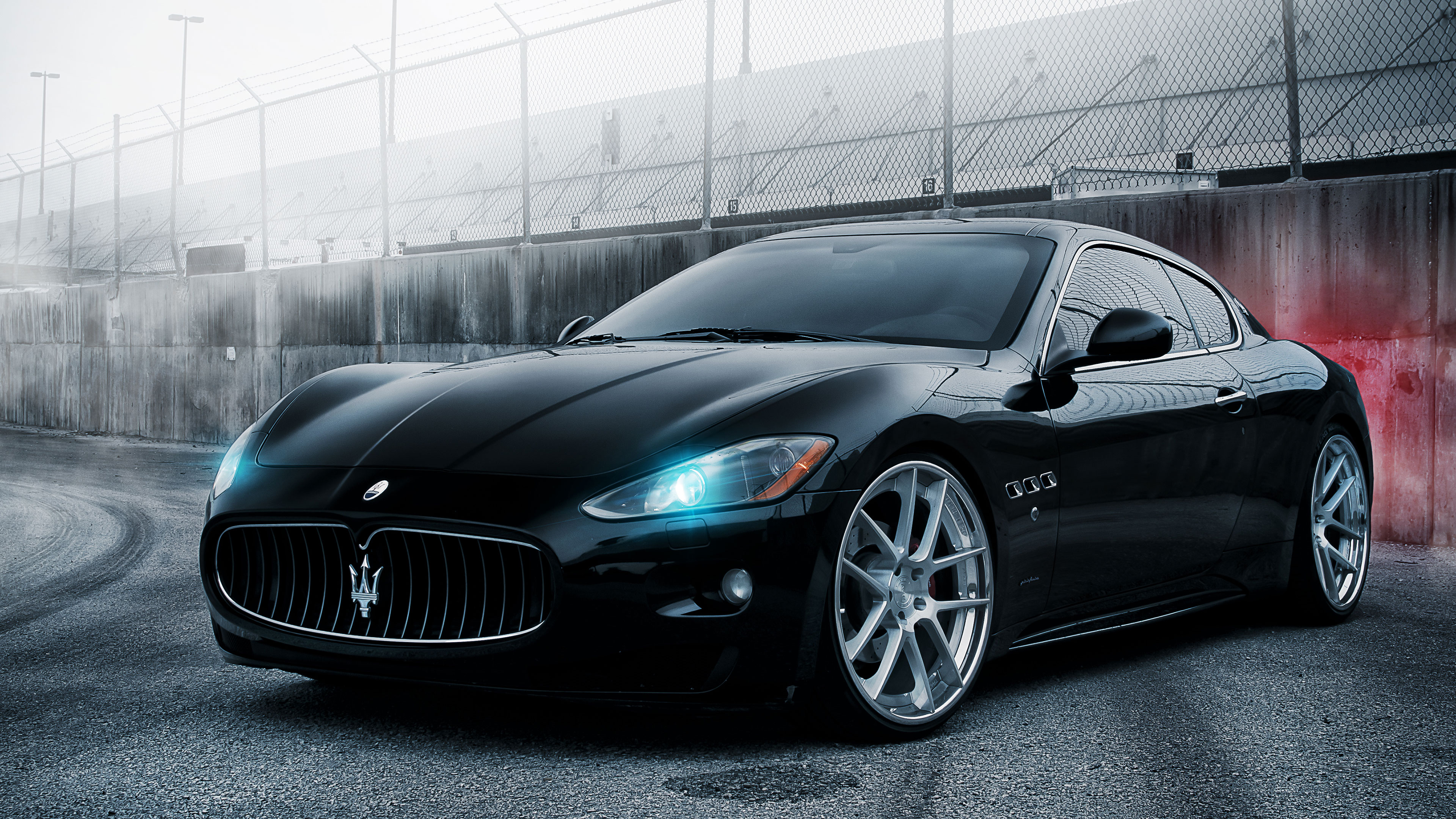 Wallpapers maserati black lights on the desktop