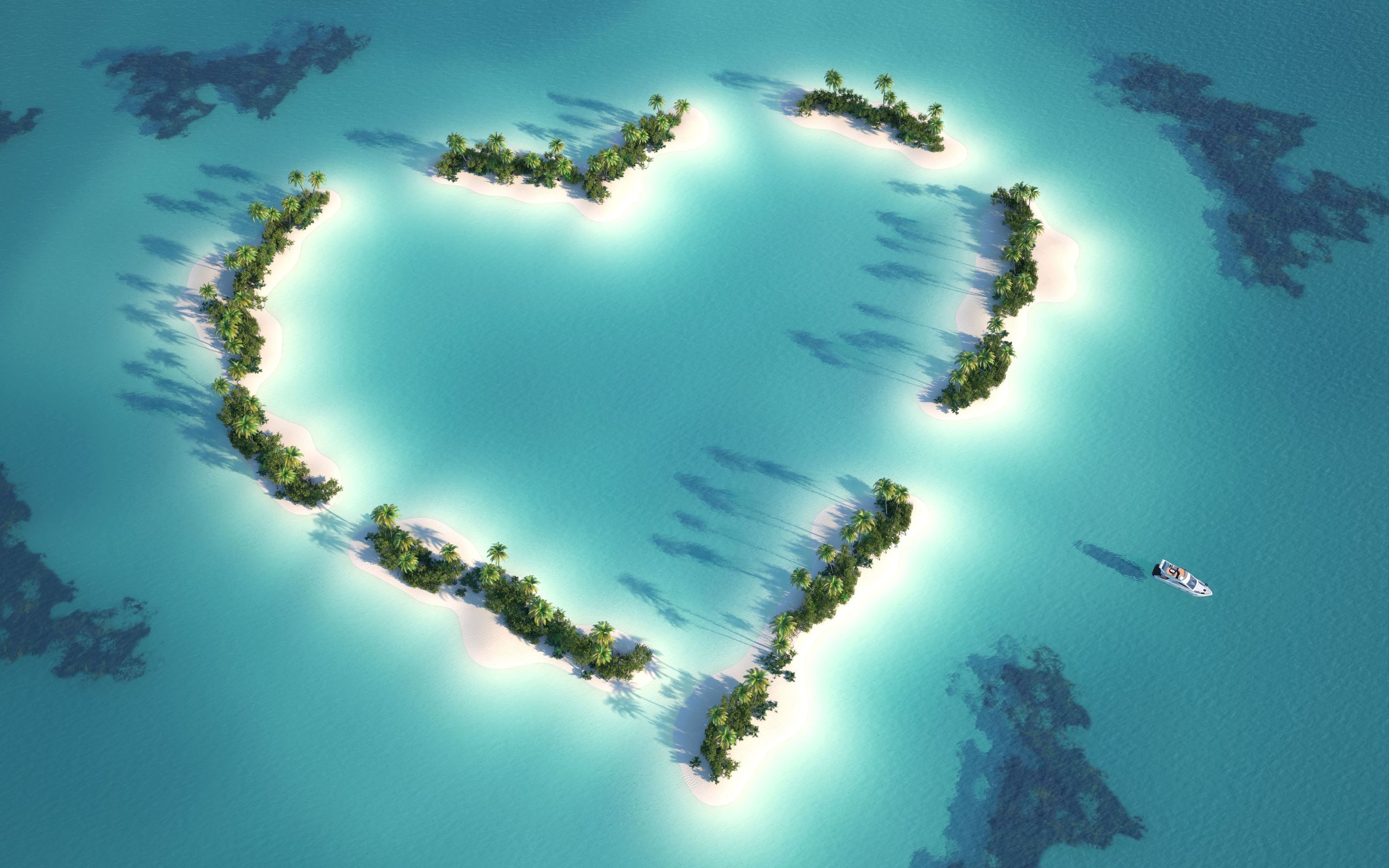 Wallpapers heart nature island on the desktop