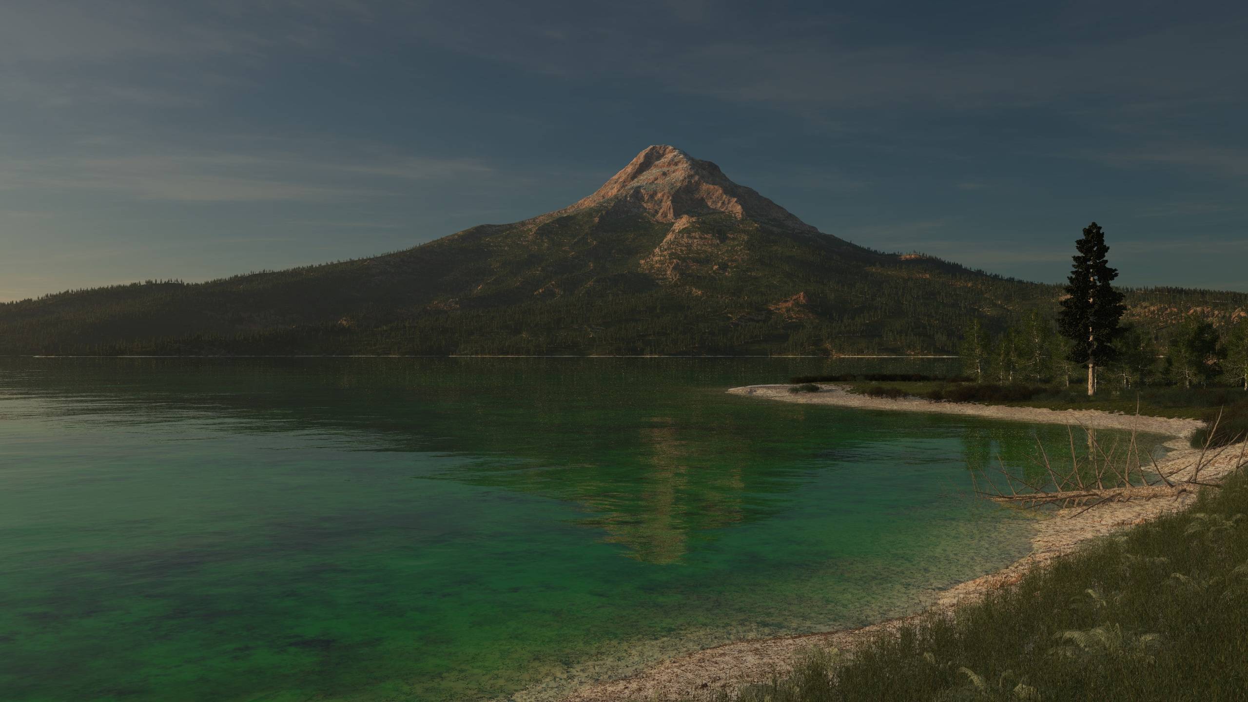 免费照片美丽的海岸和山峰图片