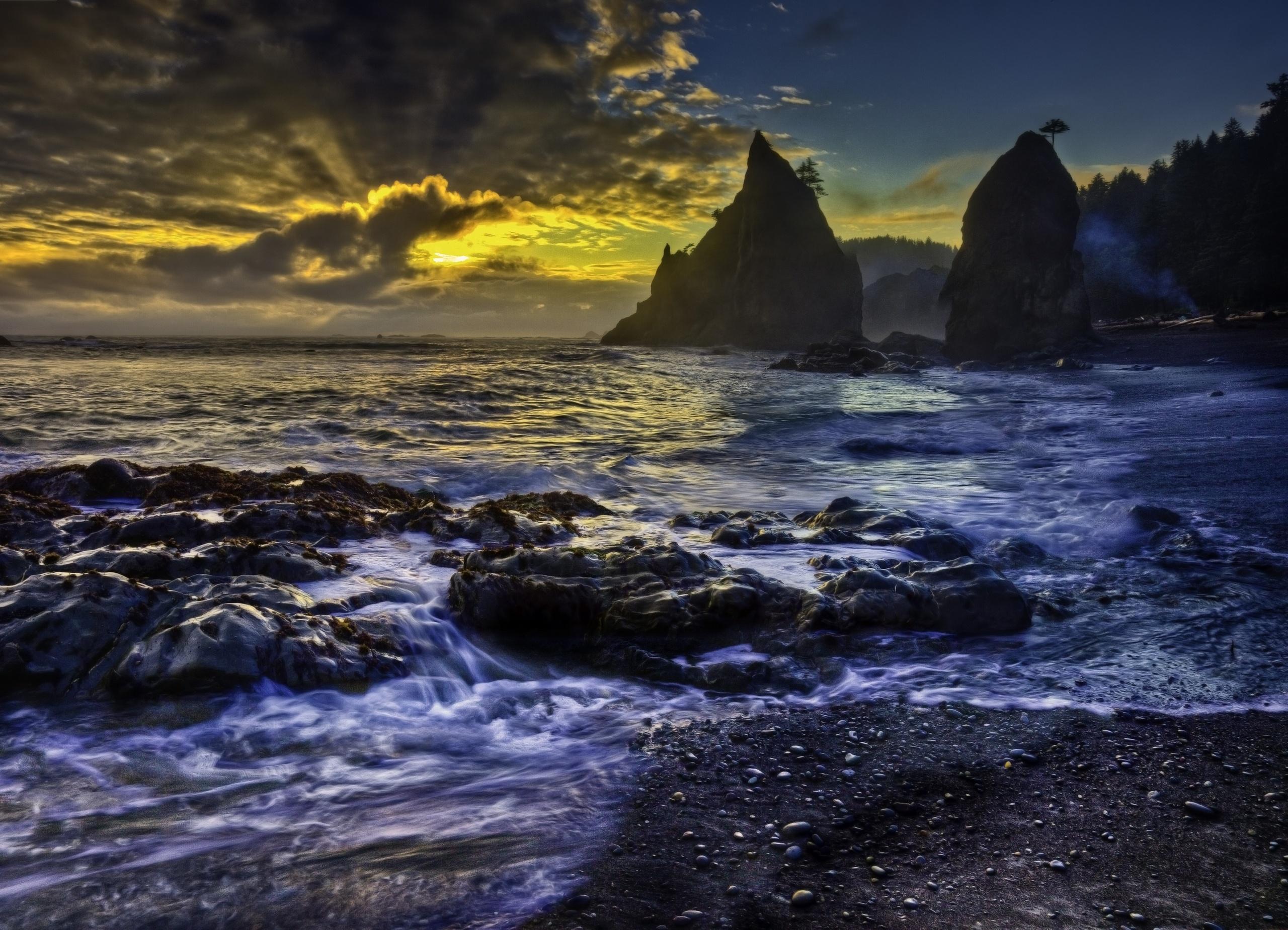 Обои rialto beach olympic national park washington на рабочий стол