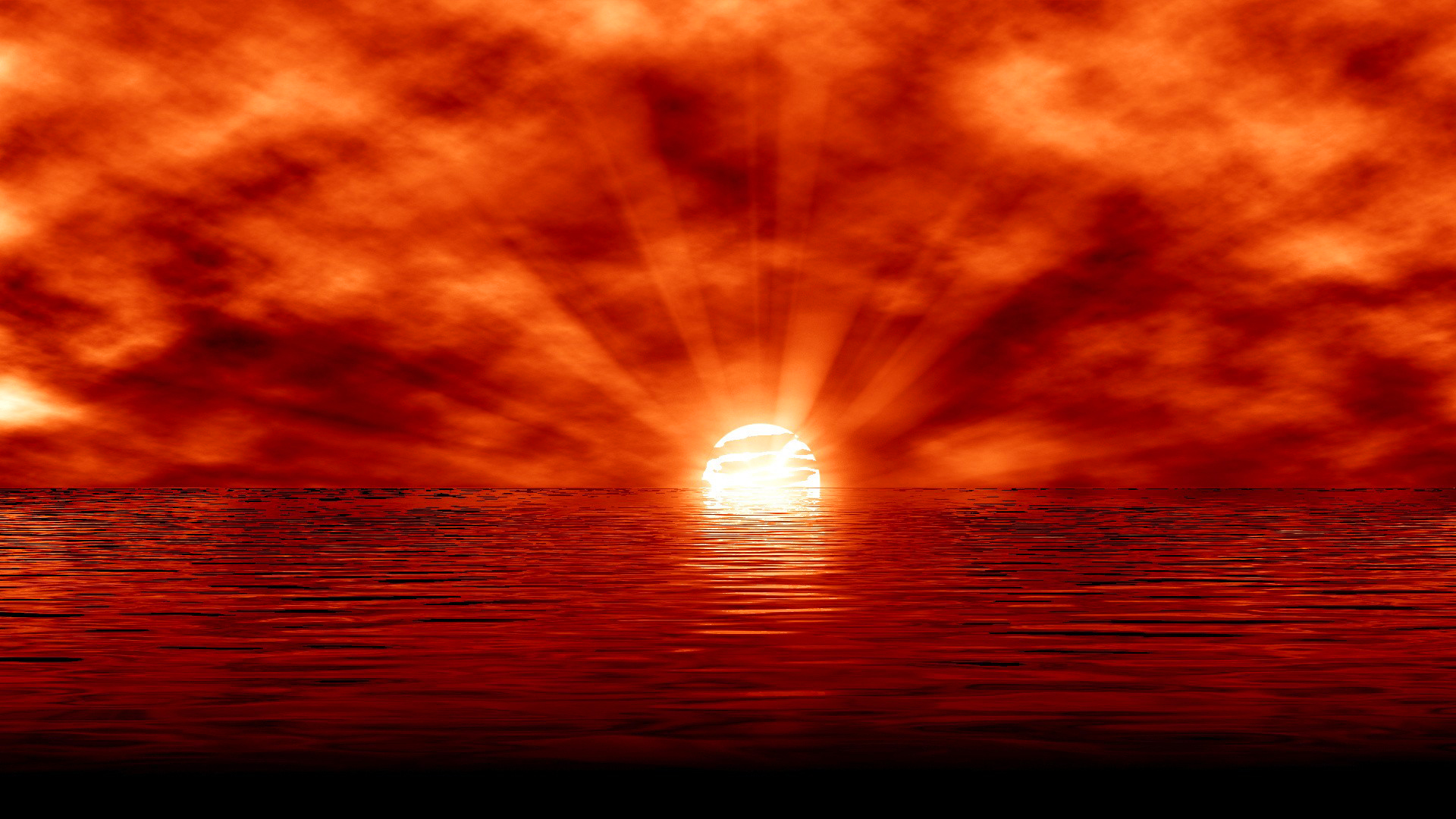 Wallpapers sea sunset red on the desktop