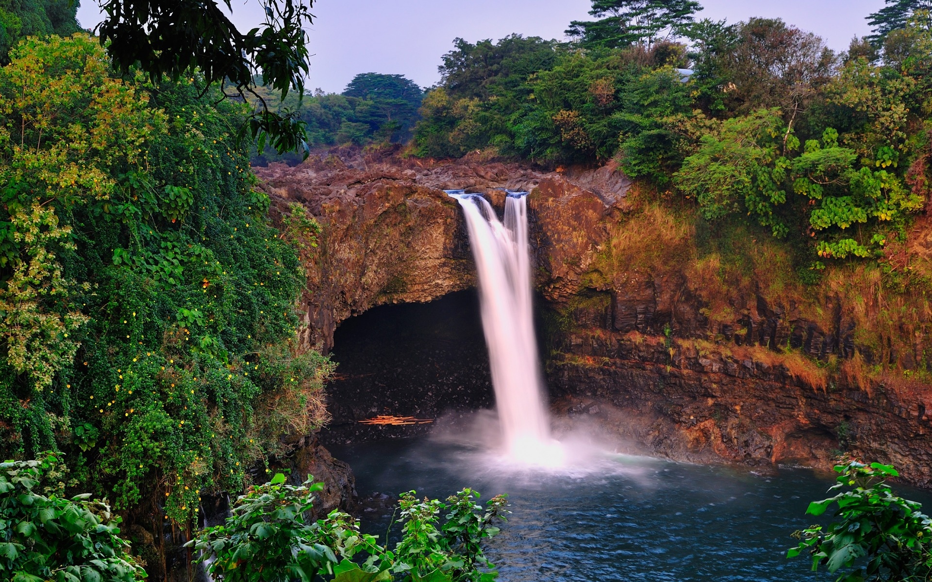 Wallpapers waterfall water mountains on the desktop