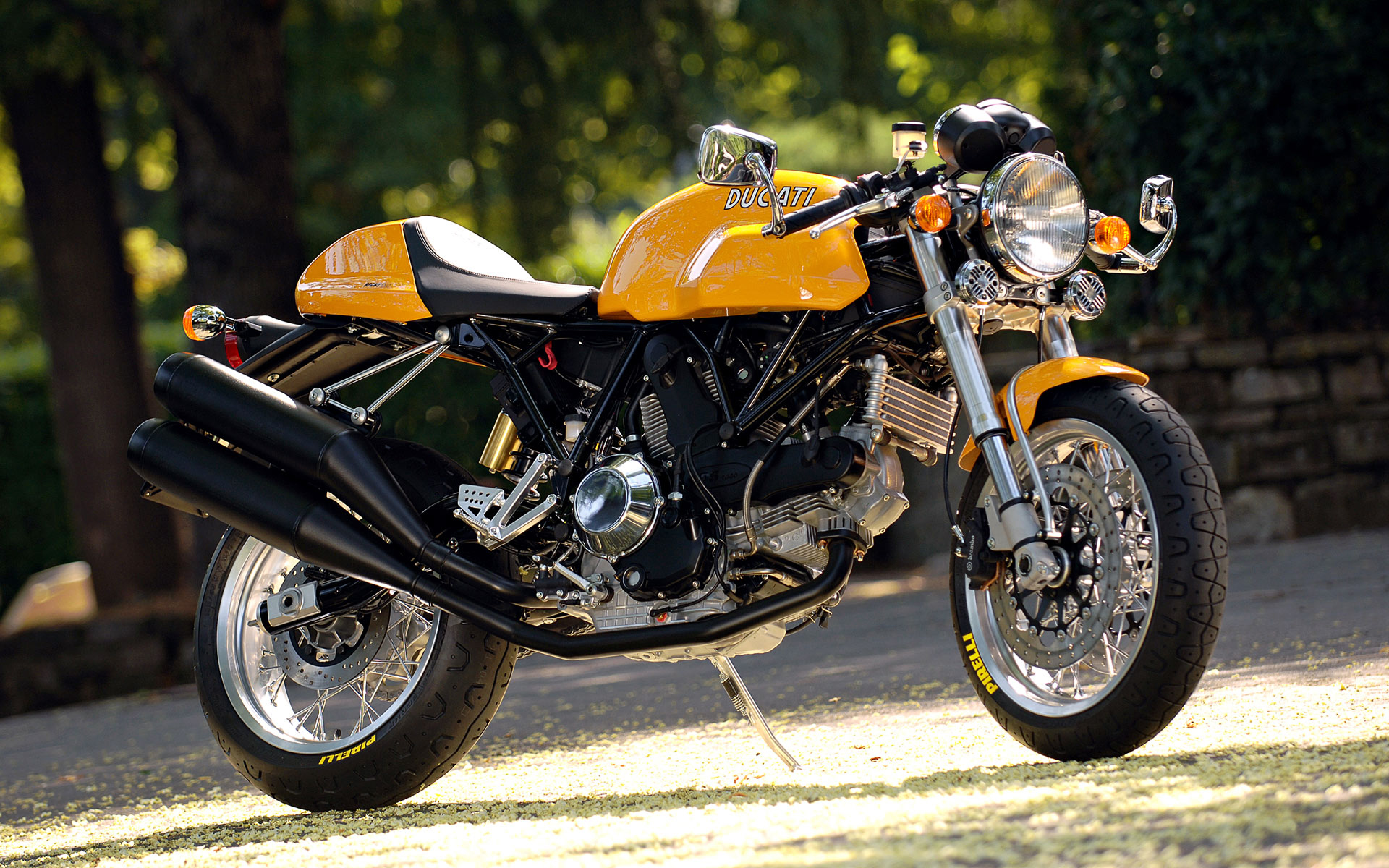 Wallpapers yellow ducati sport-1000 motorcycle bike on the desktop