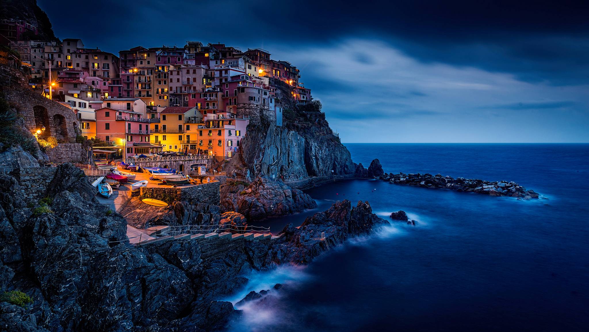 Обои Manarola Cinque Terre Italy на рабочий стол