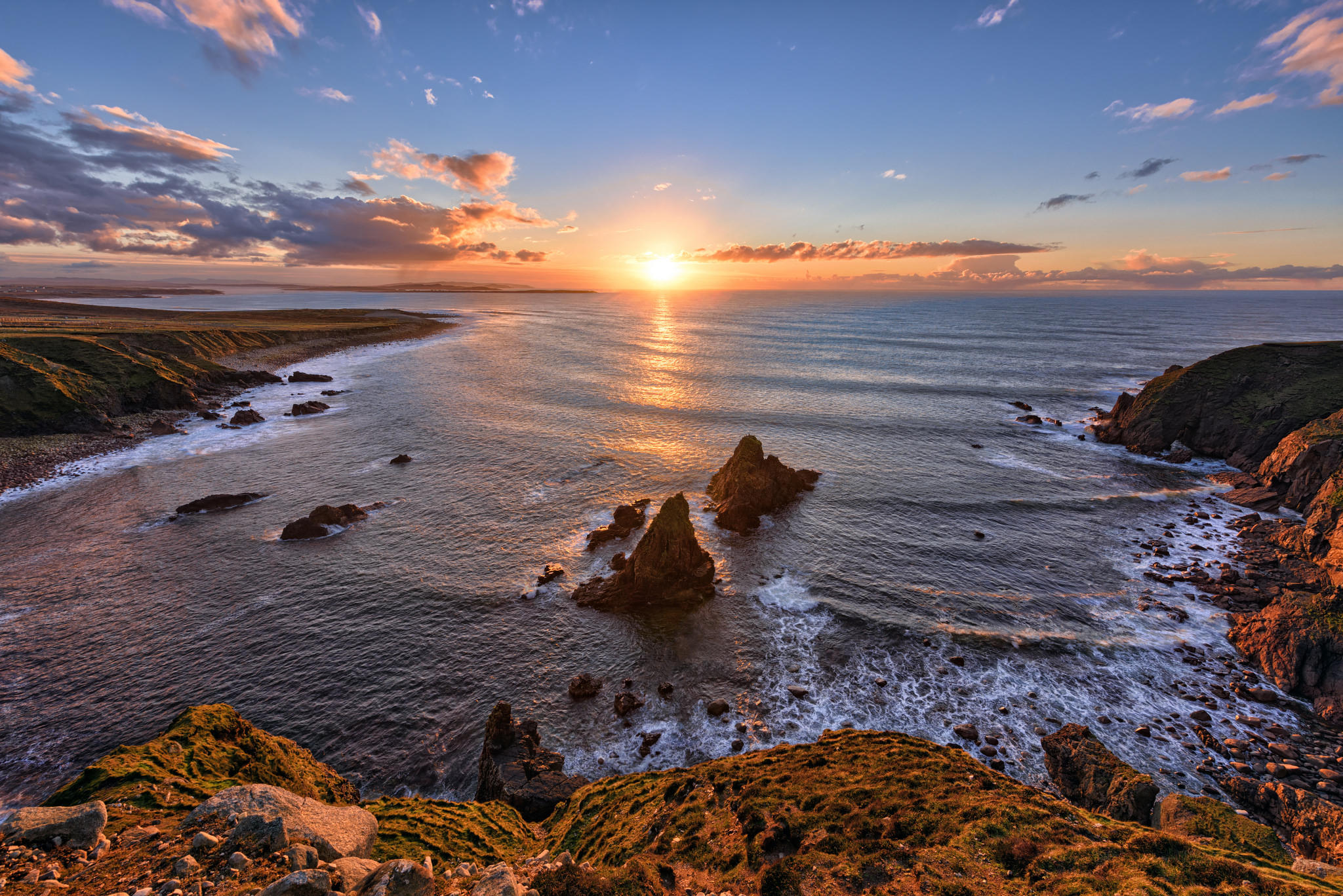 Wallpapers Ireland sunset rocks sea on the desktop