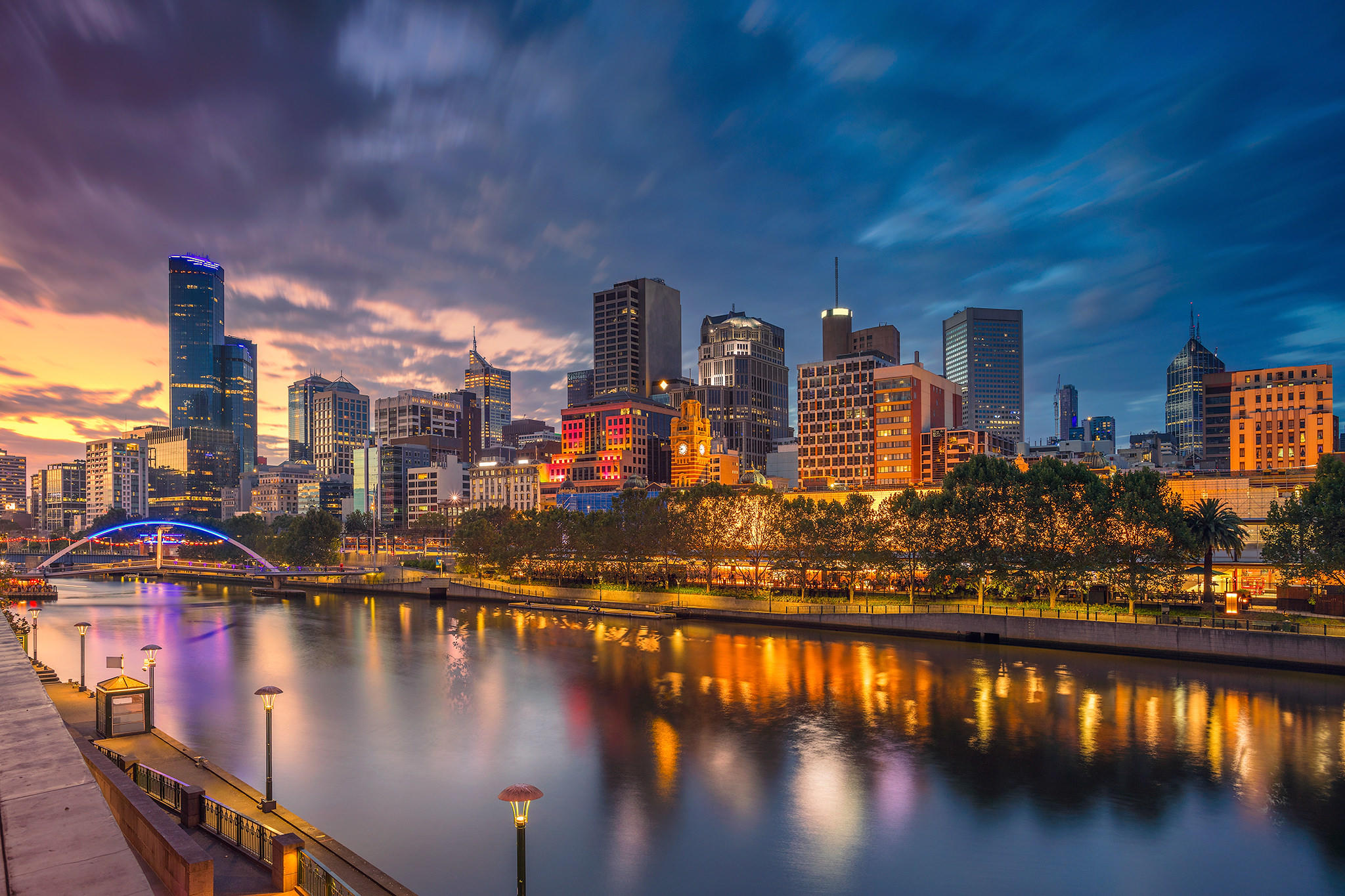 Wallpapers Melbourne Australia evening on the desktop