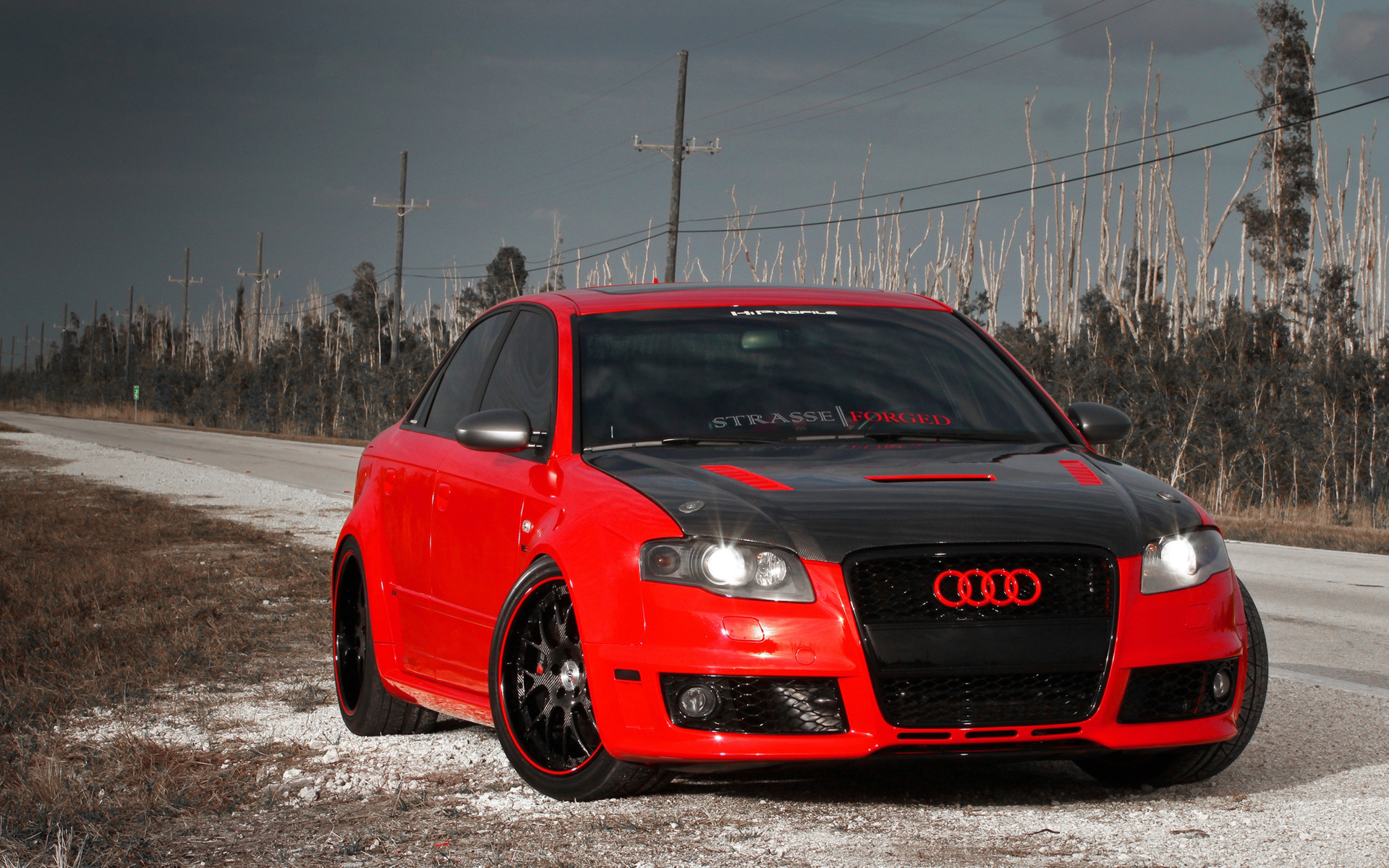 Wallpapers audi red black on the desktop