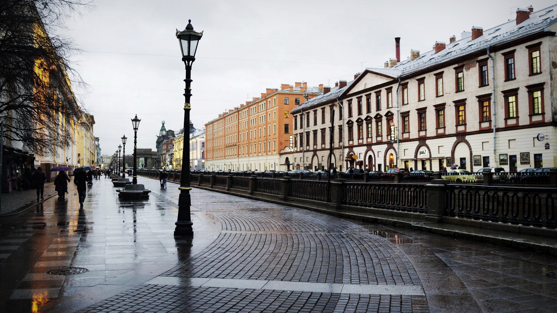 Wallpapers paving stones people lights on the desktop