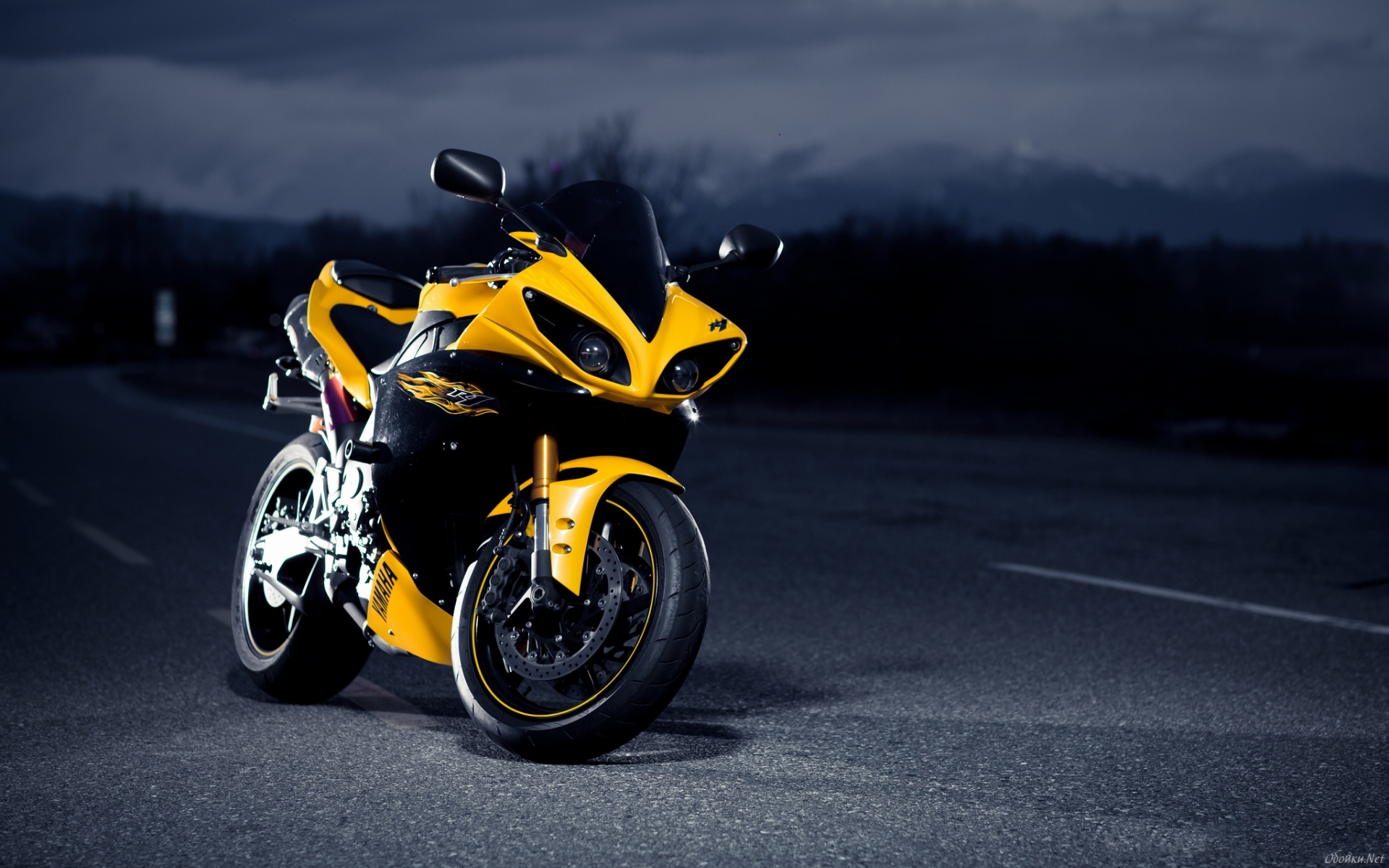 Wallpapers yamaha yellow road on the desktop