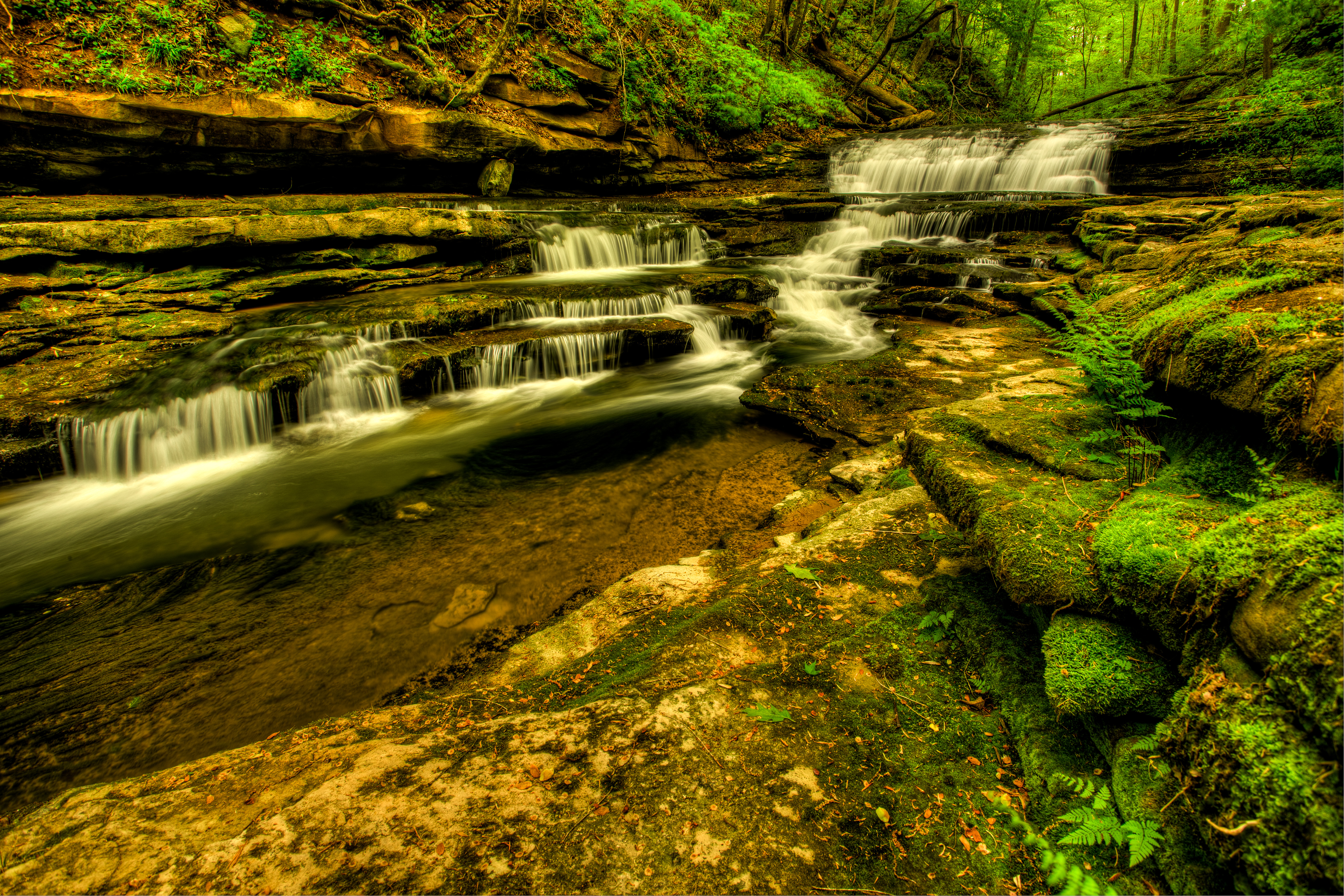 Обои Meadow Creek Cascades Wayne County Kentucky на рабочий стол